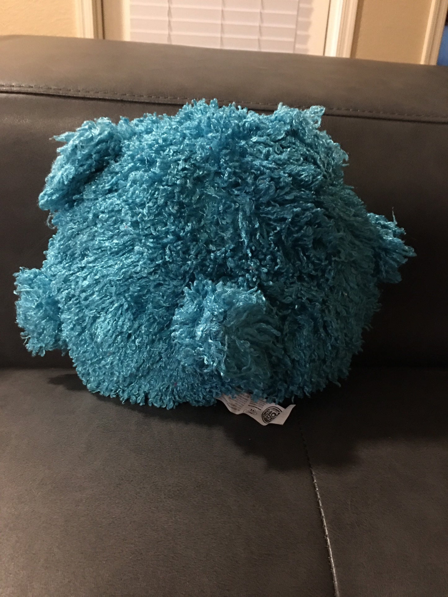 Pikmi Pops Blue Curly Bear Plush Stuffed Animal. Approximate 8”