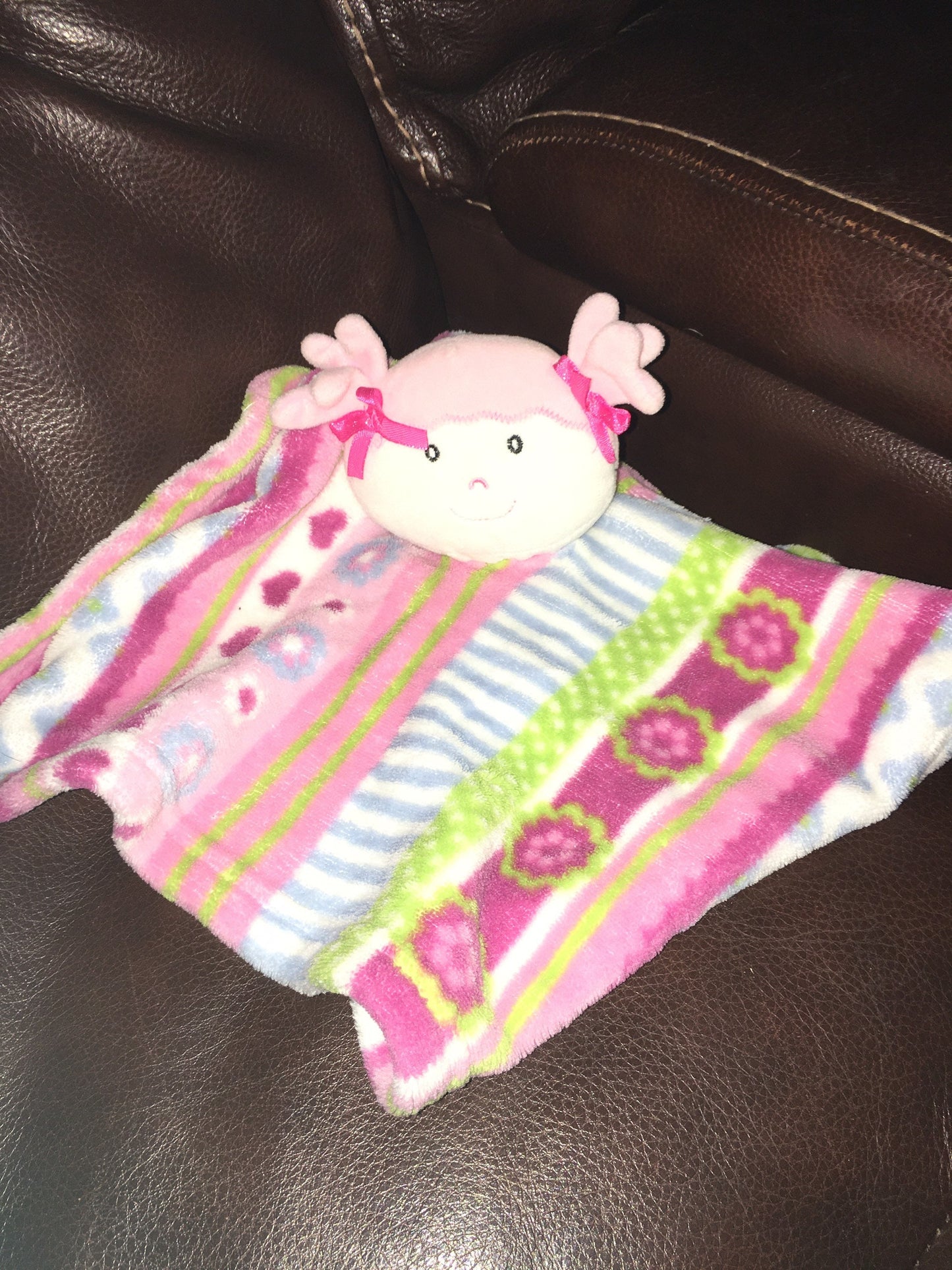 Vintage Pink Dolly Lovey Security Blanket, Stuffed Plush Toy