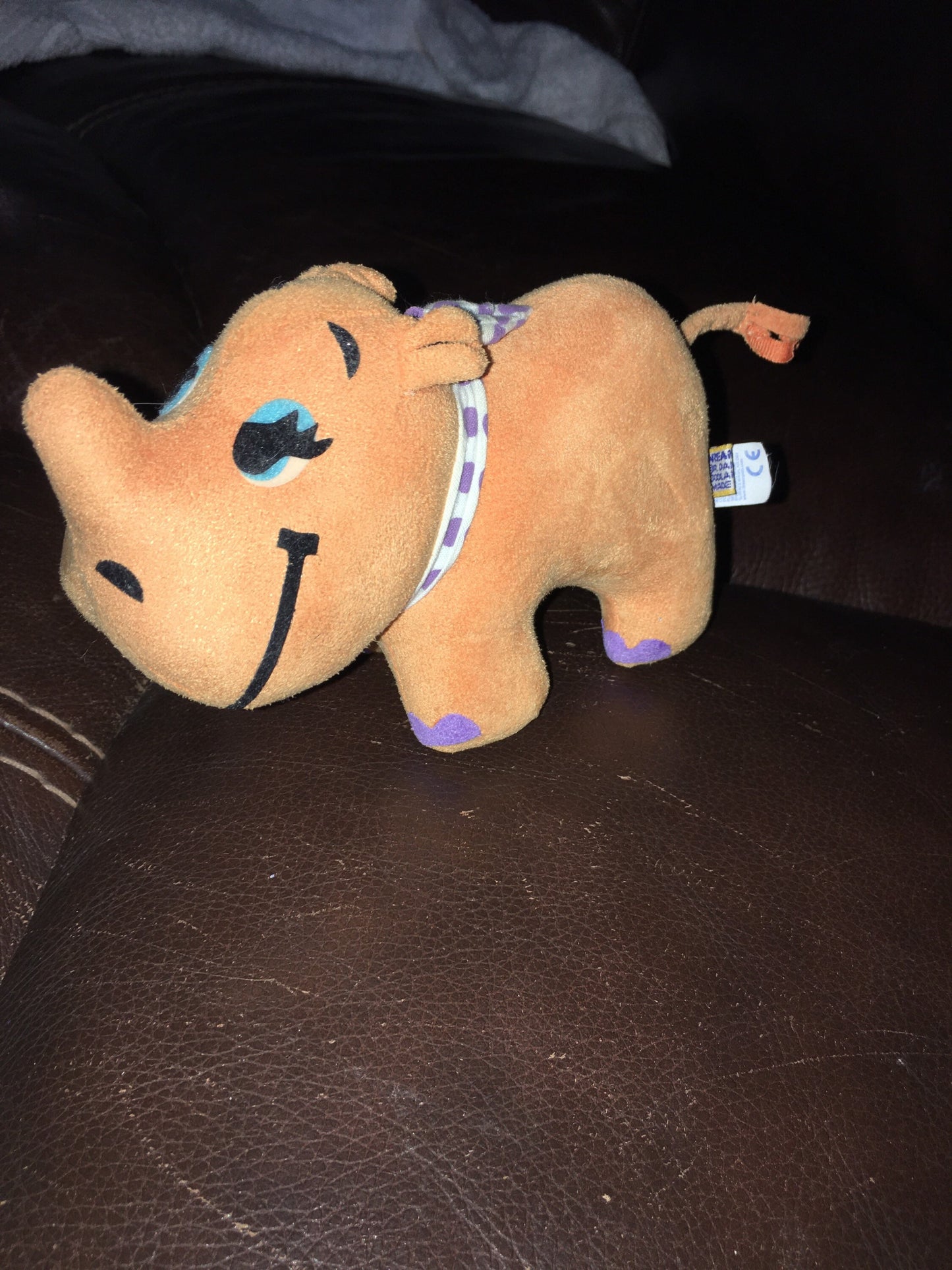 Dakin Dream Pet 14 Orange Rhinestone Rhino Plush Stuffed Animal