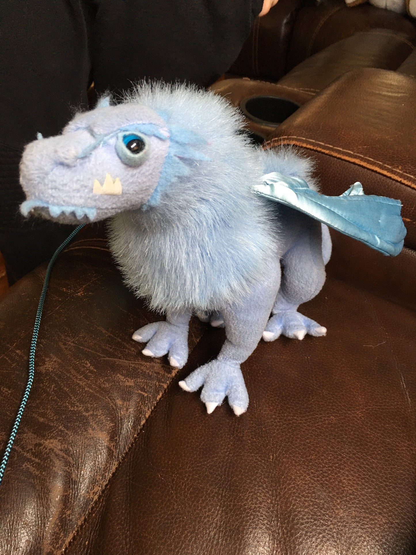 Vintage Blue Frost Dragon Plush, Dragonology Poseable Stuffed Animal
