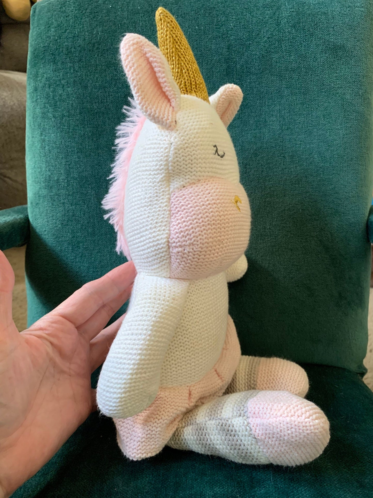 Living Textiles Kenzie Knit Unicorn Stuffed Animal - 16”