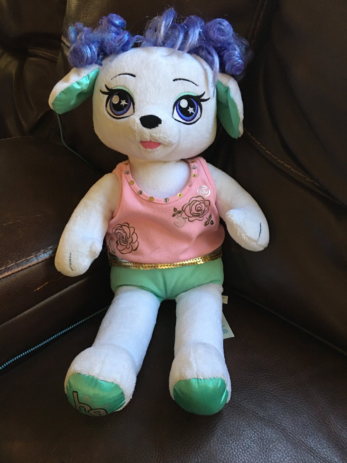 Build A Bear White Honey Girls Stella Poodle Dog Plush