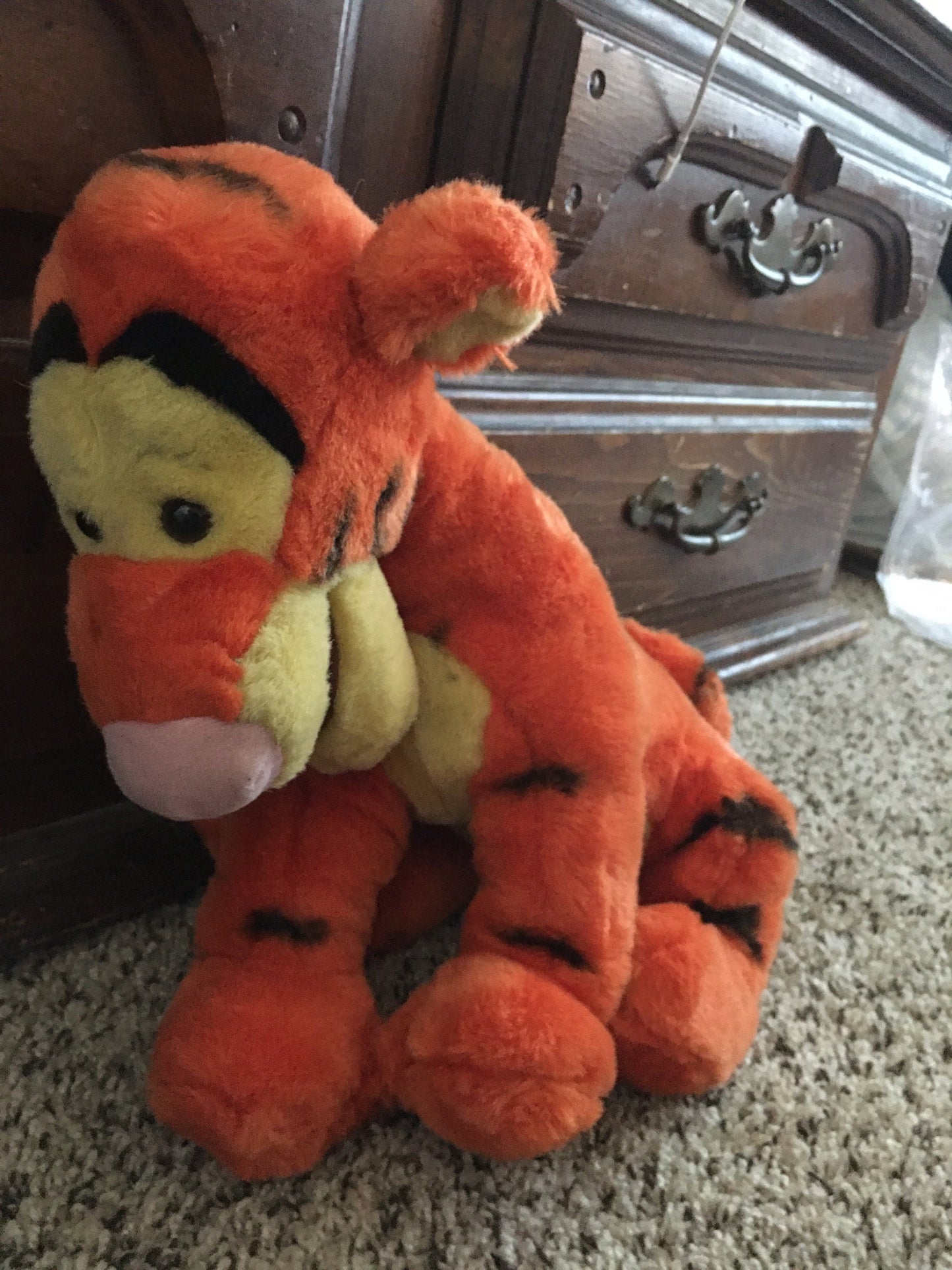 Large Winnie the Pooh Tigger Stuffed Animal Plush Toy Vintage For Kids Disney Disneyland