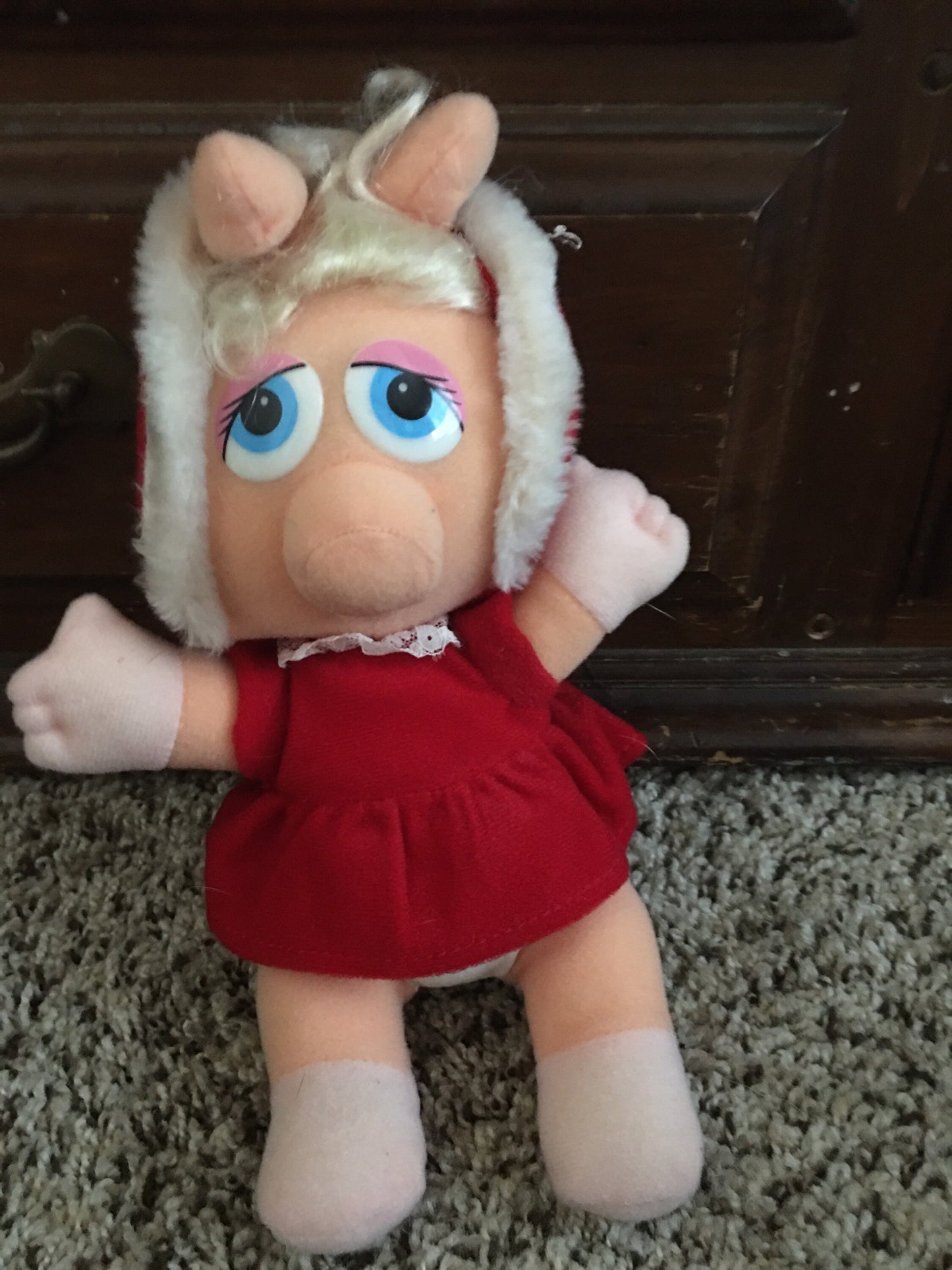 Henson Vintage 1987 Baby Miss Piggy Stuffed Animal Plush Toy Vintage For Kids
