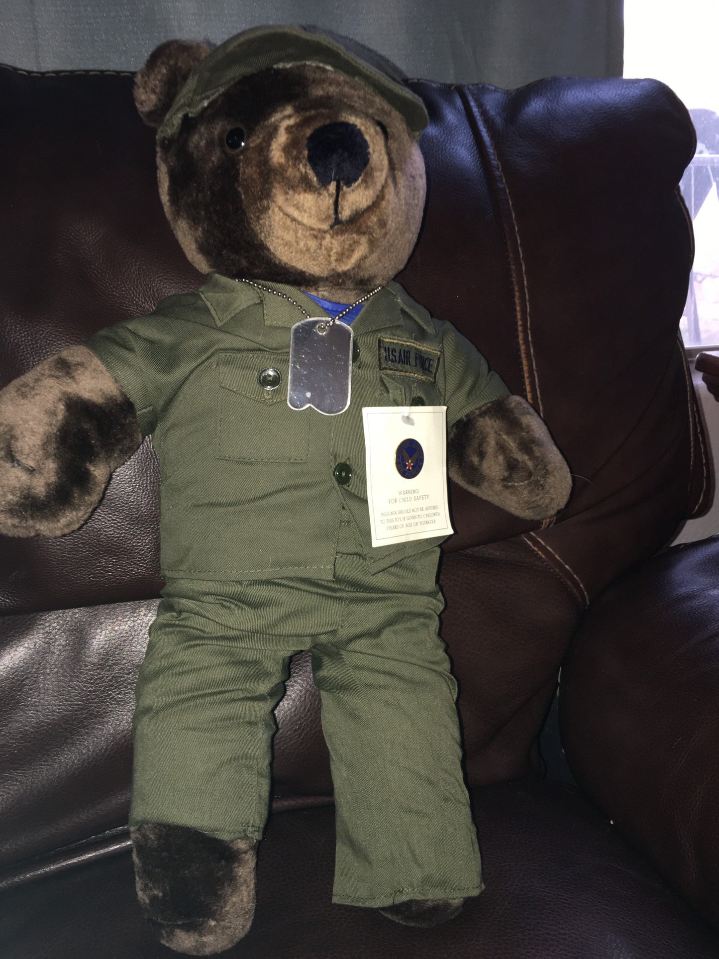 Vintage 1987 Ira Green US Air Force Teddy Bear Plush, 21"