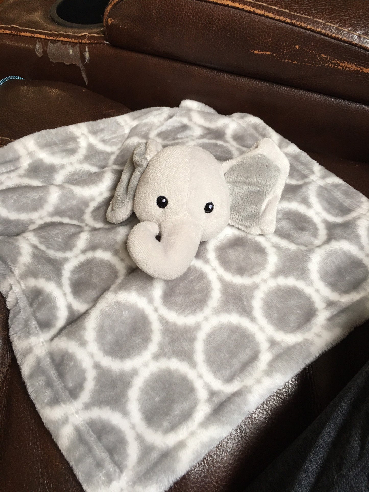 Hudson Baby HB Elephant Lovey Baby Security Blanket Soft Plush Crib Toy Gray