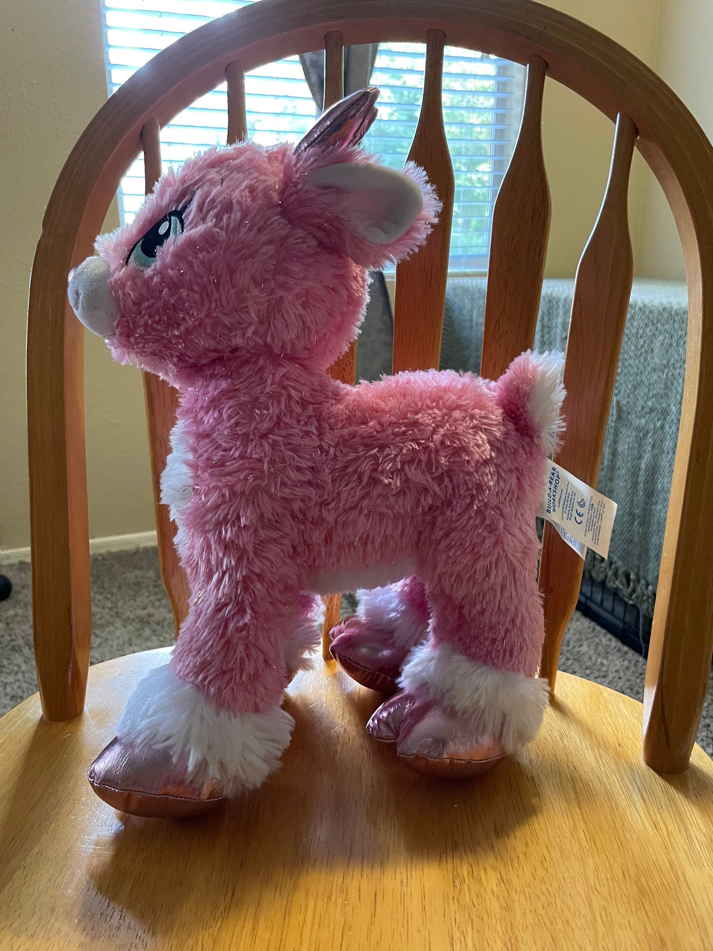 Build A Bear Pink Twinkle Sparkle Reindeer Christmas Holiday Reindeer Plush
