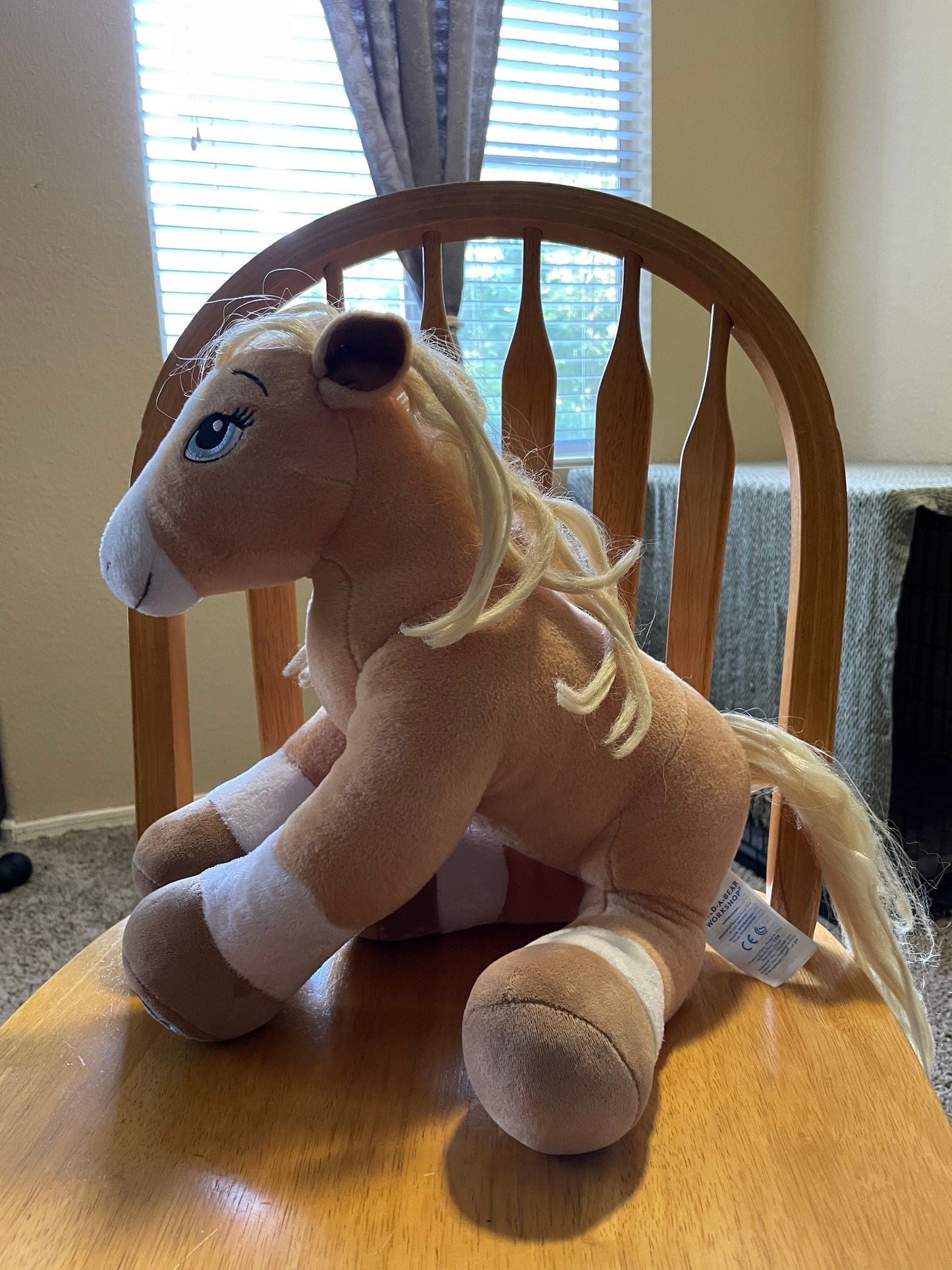 Build a Bear Tan, White and White Horses & Hearts Riding Club Palomino American Horse Plush
