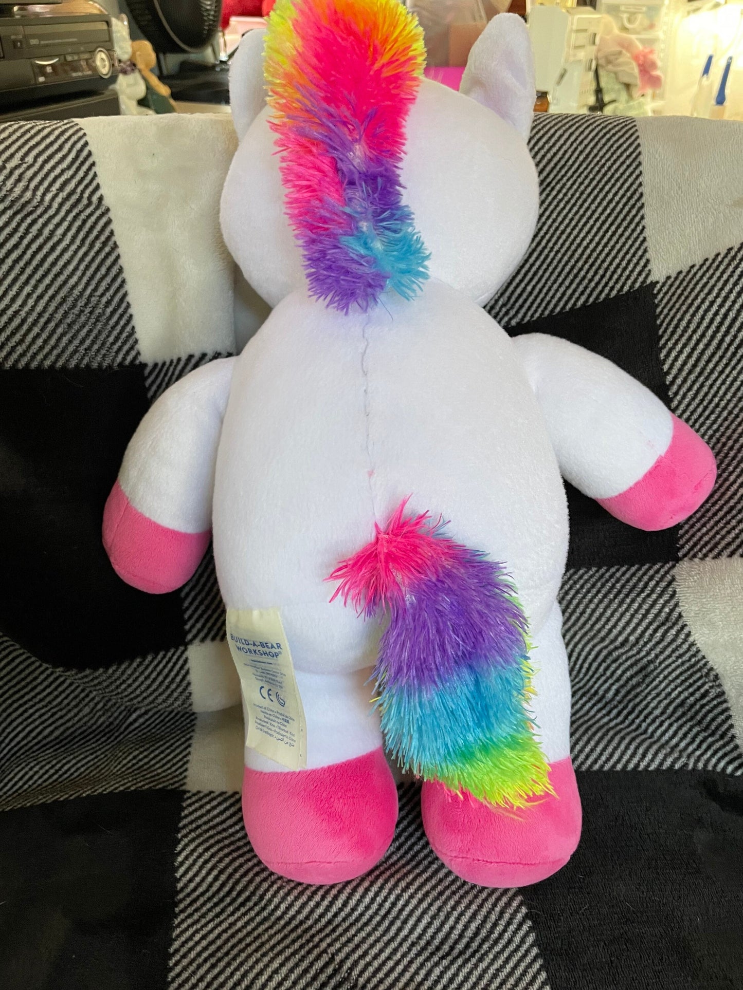 Build a Bear Condo Cubs Unicorn Plush. Pink Hoofs Pastel Rainbow Mane And Tail.