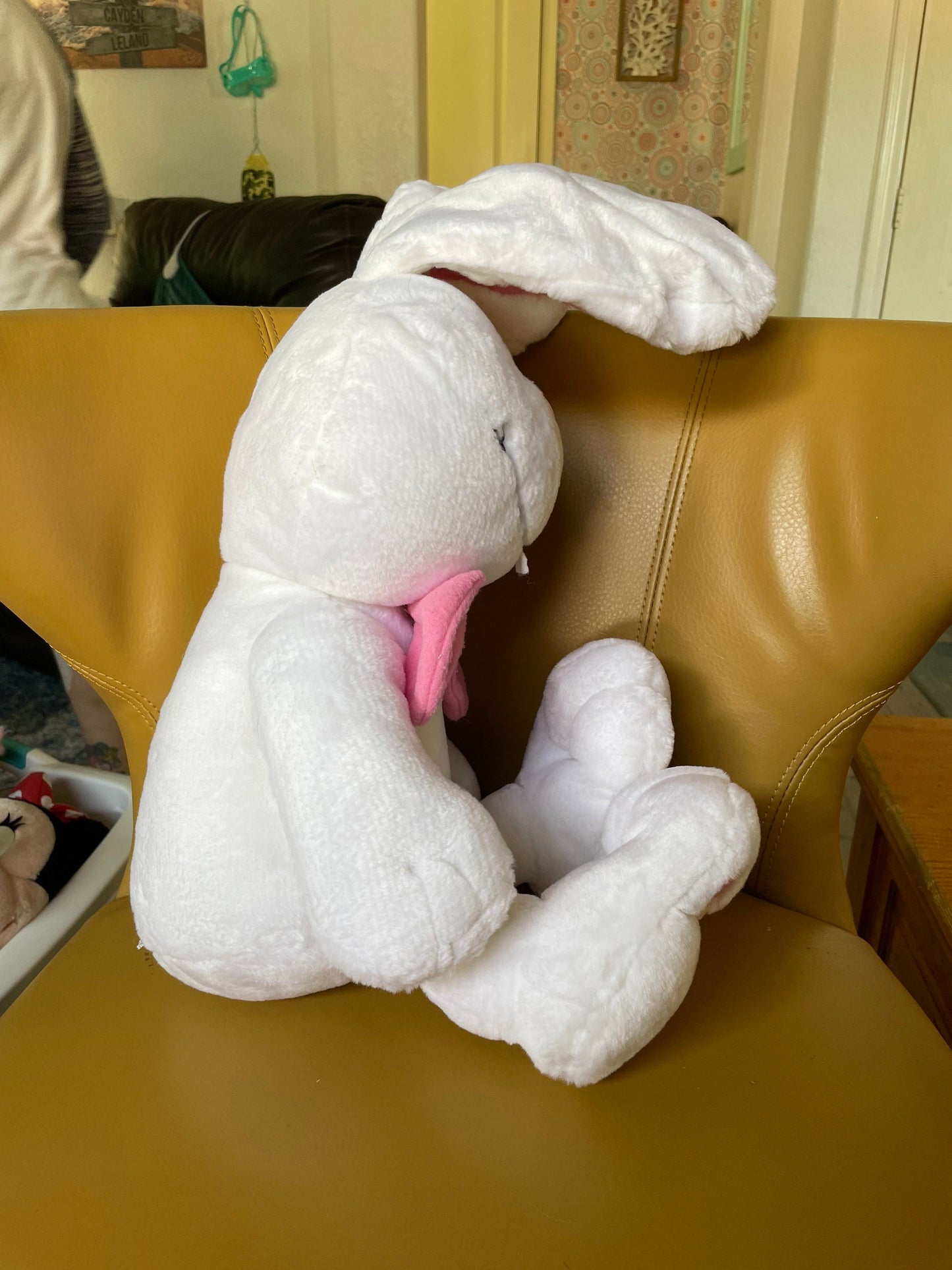 Large White Bunny Vintage Plush