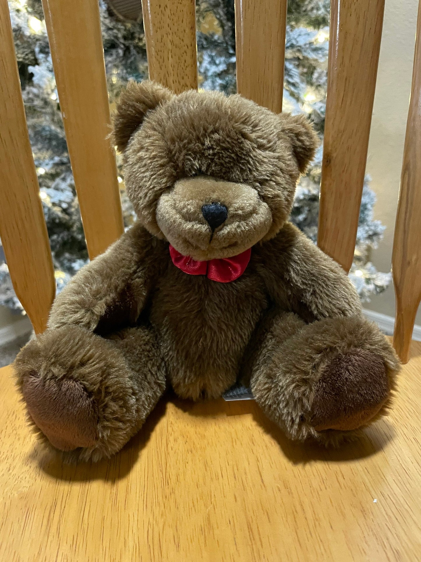Pro flowers Brown Teddy Bear with Red Satin Bowtie Stuffed animal plush toy