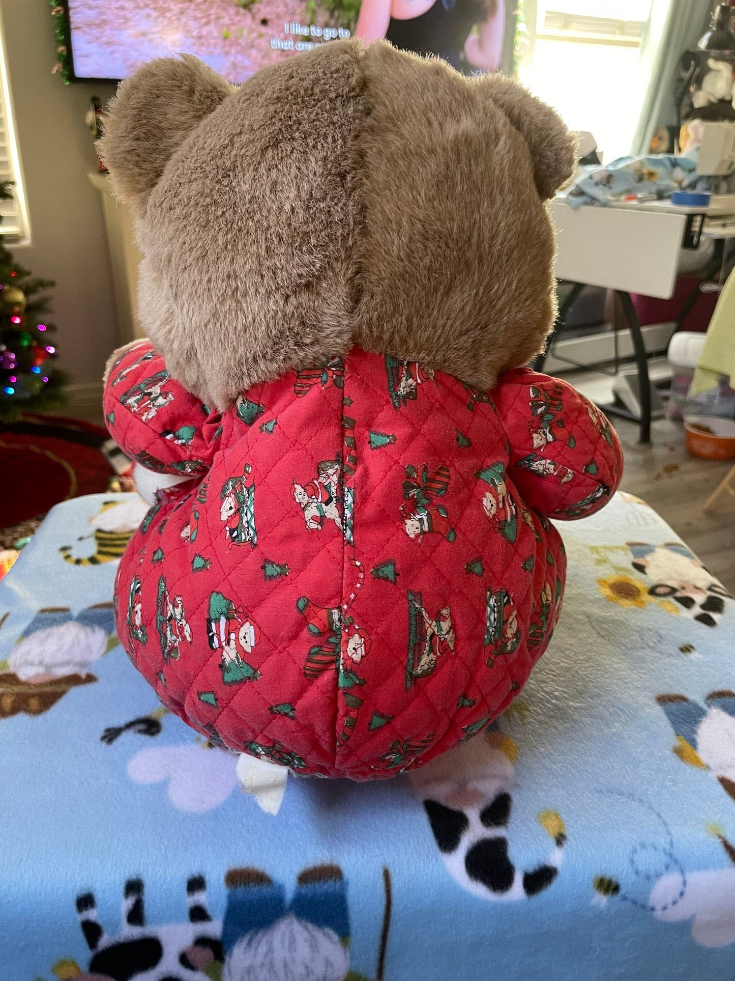 Soft Body Christmas Teddy Bear with Slippers Stuffed Animal Plush Toy