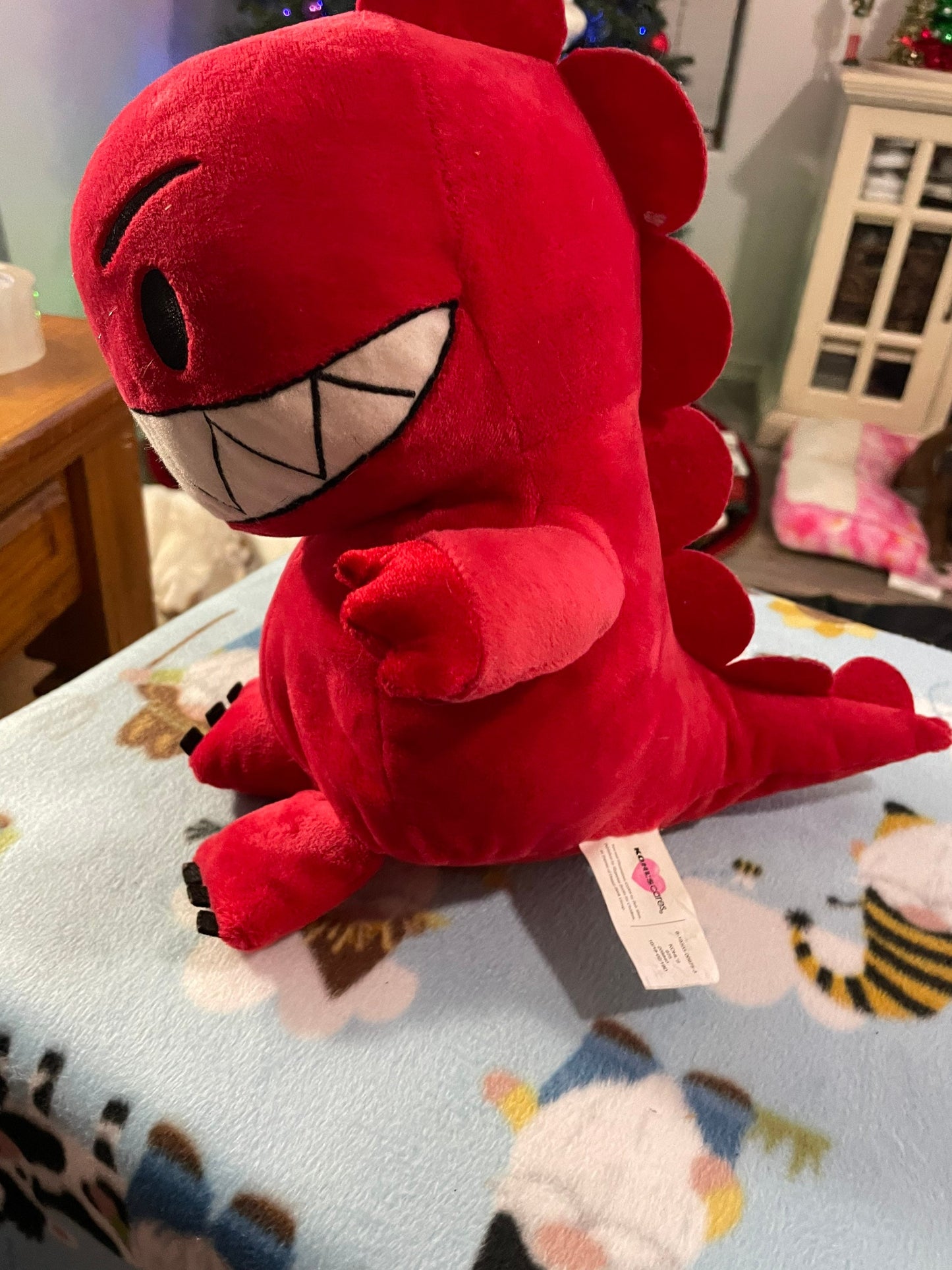 Kohls Cares Dinosaur vs. Bedtime Red Toothy T-Rex Plush Stuffed Animal 10”