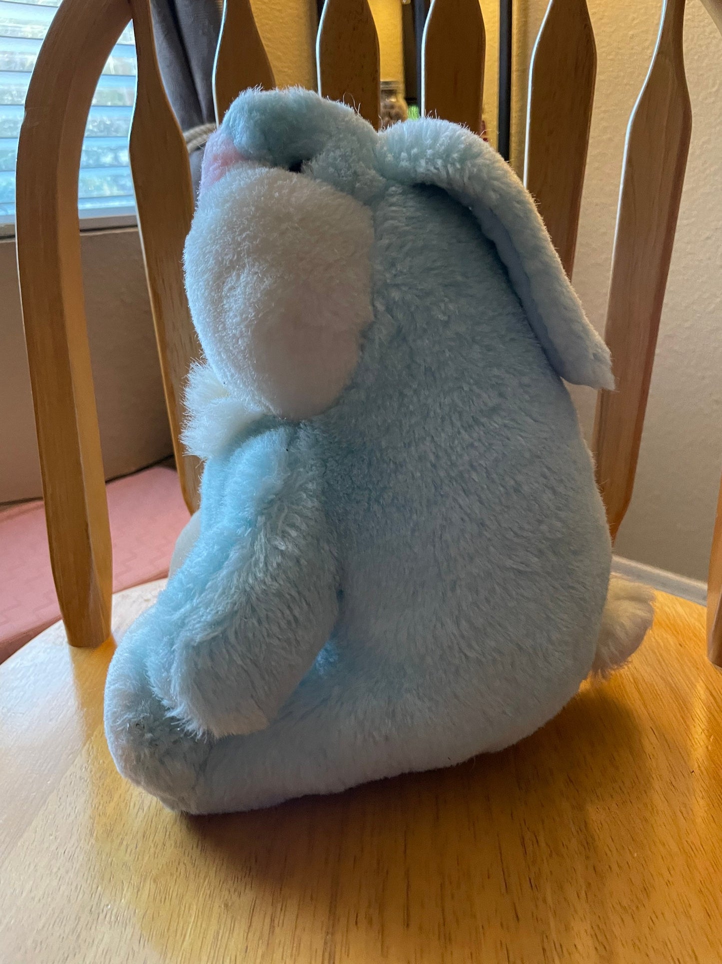 Vintage Blue and White Bunny Rabbit Stuffed Animal Plush Toy