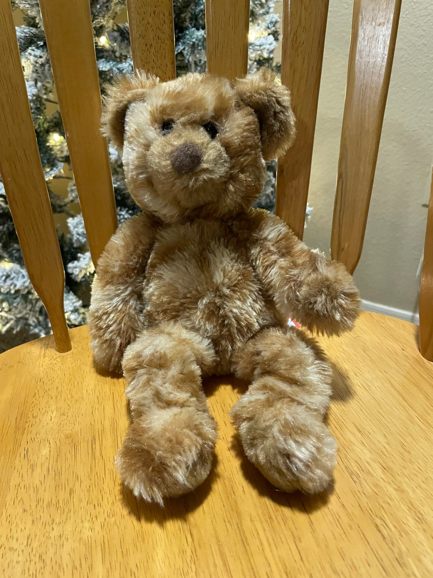 Douglas Cuddle Toy Sitting Teddy Bear Sitting Bean Bottom Brown 12”