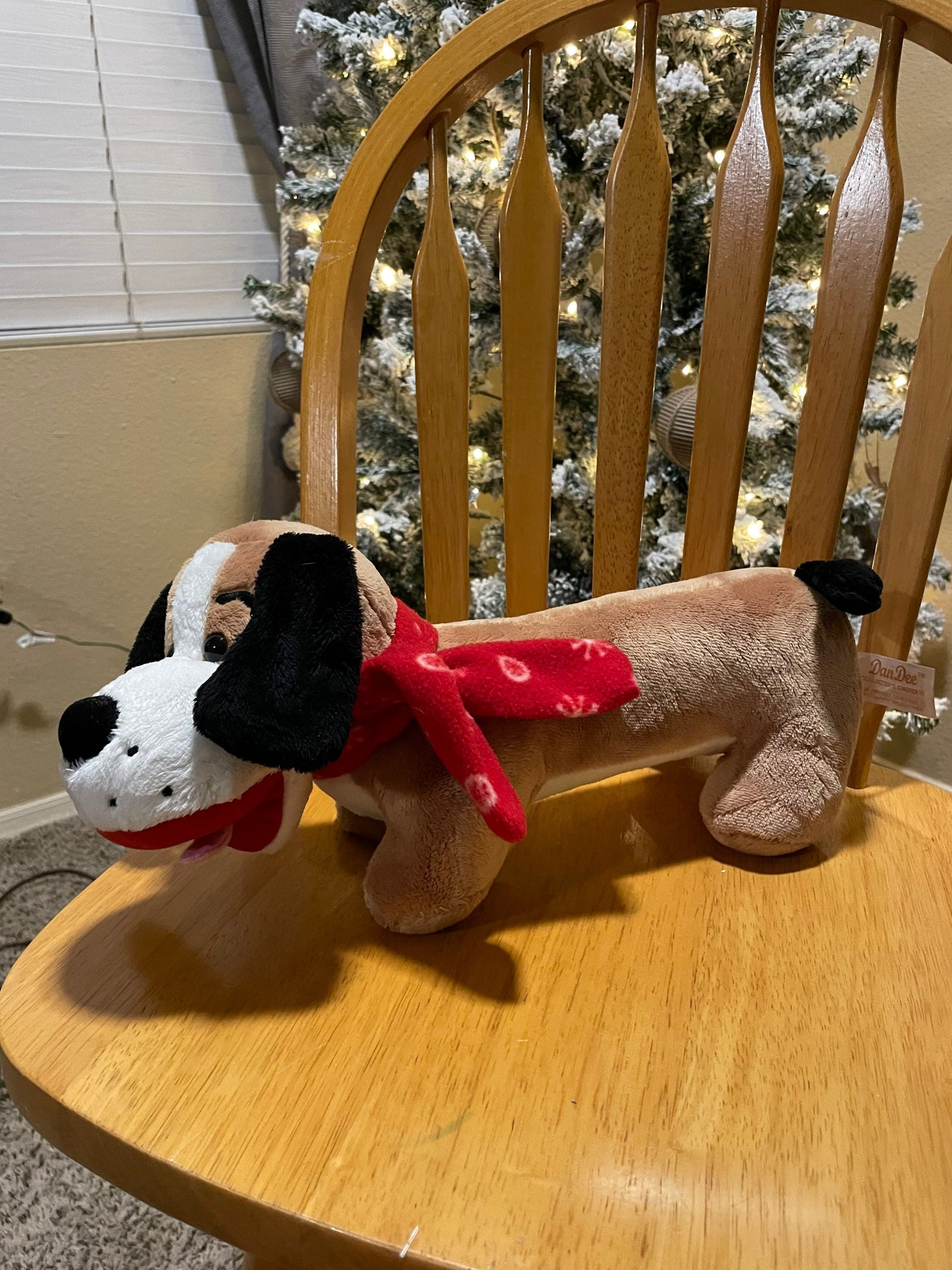 Dan Dee Dachshund Wiener Dog Plush Red Scarf Stuffed Animal 15” Long