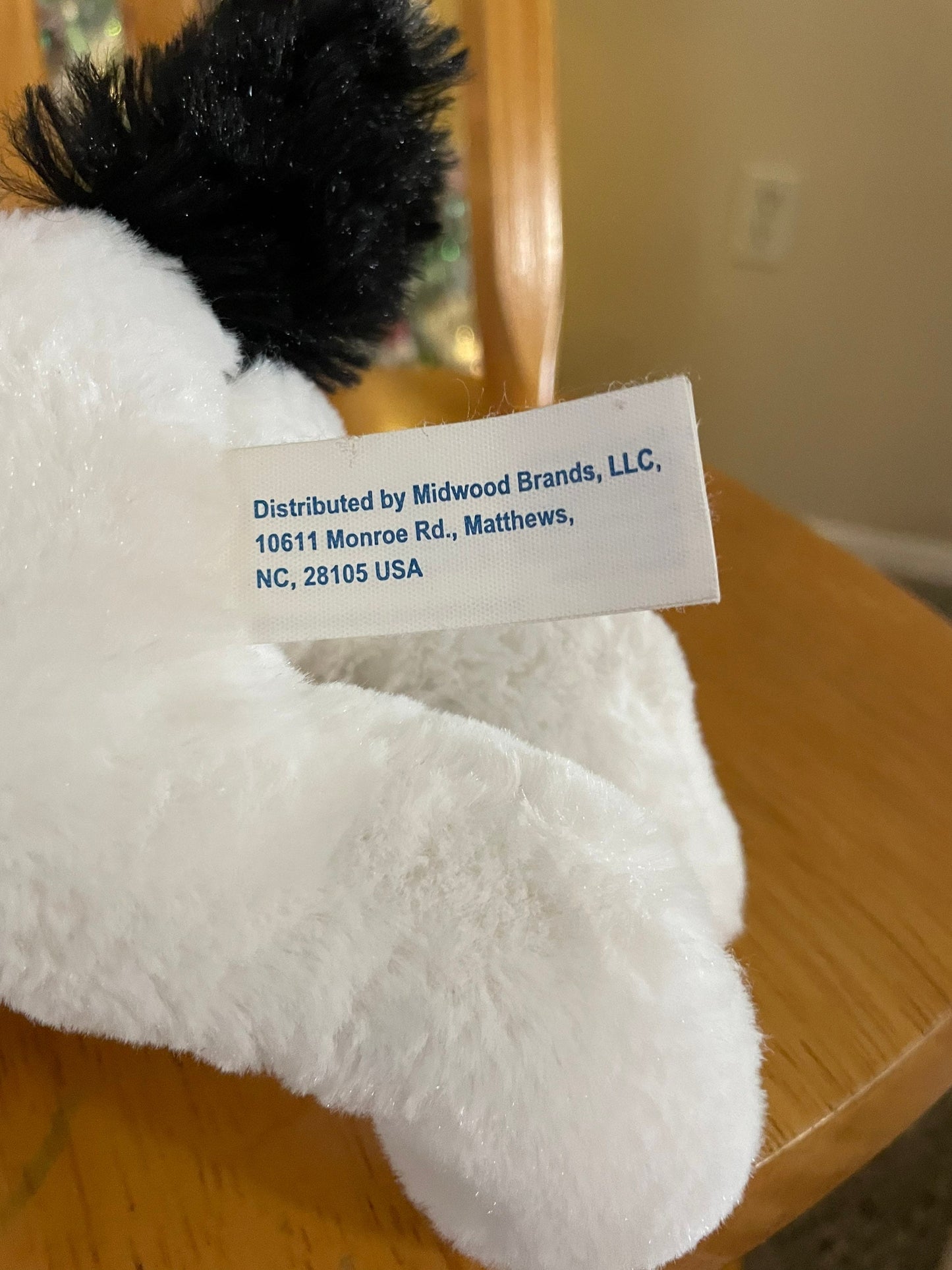 Midwood brands black and white dog plush stuffed animals toy