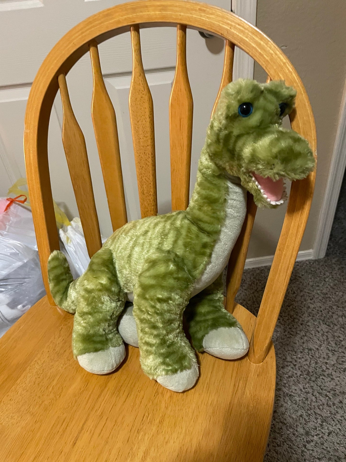 Build A Bear Green Striped Brachiosaurus Plush Dinosaur Stuffed Animal