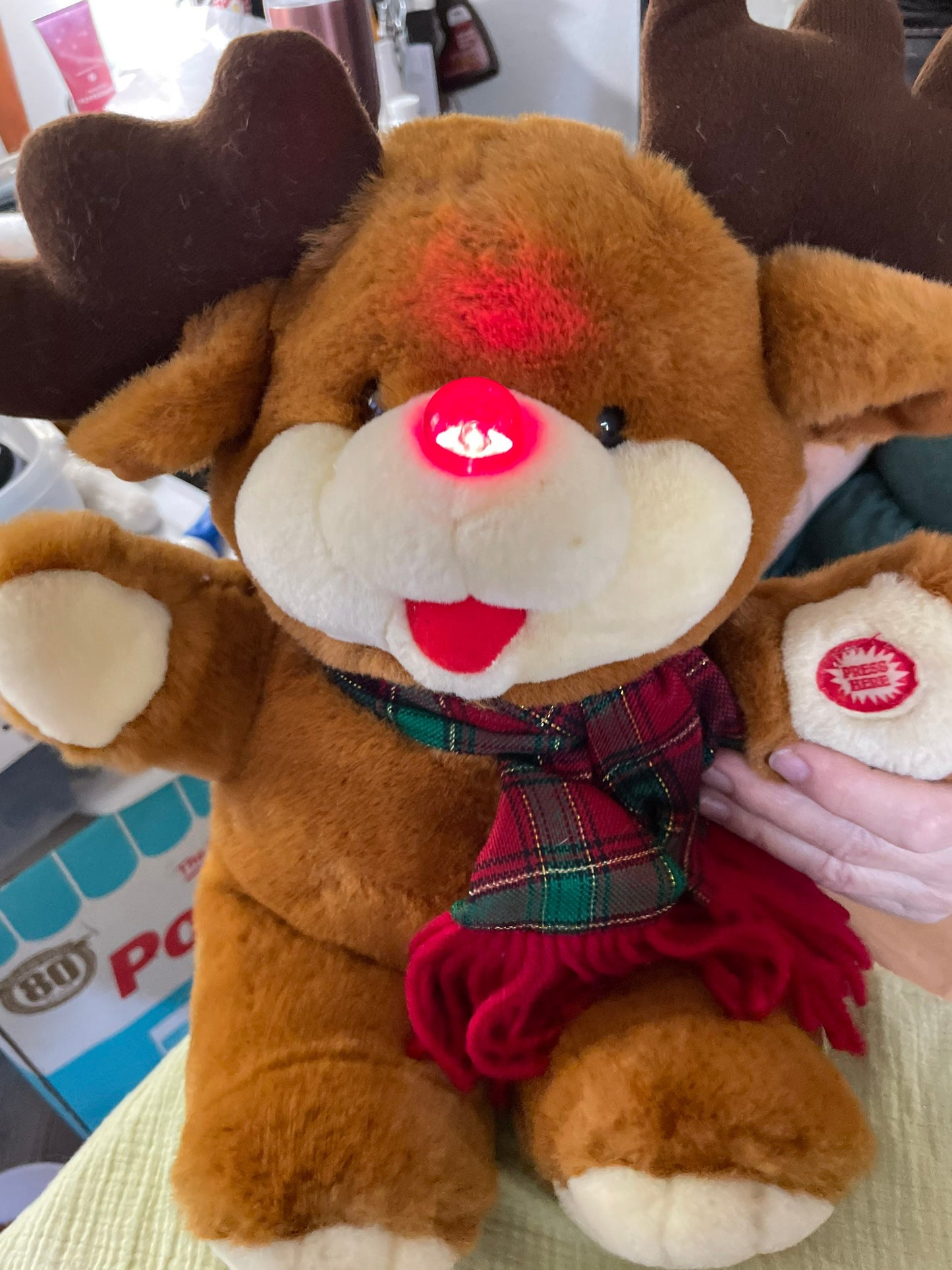 Christmas Reindeer Plush Toy – Animated, Voice, Vibration, Light