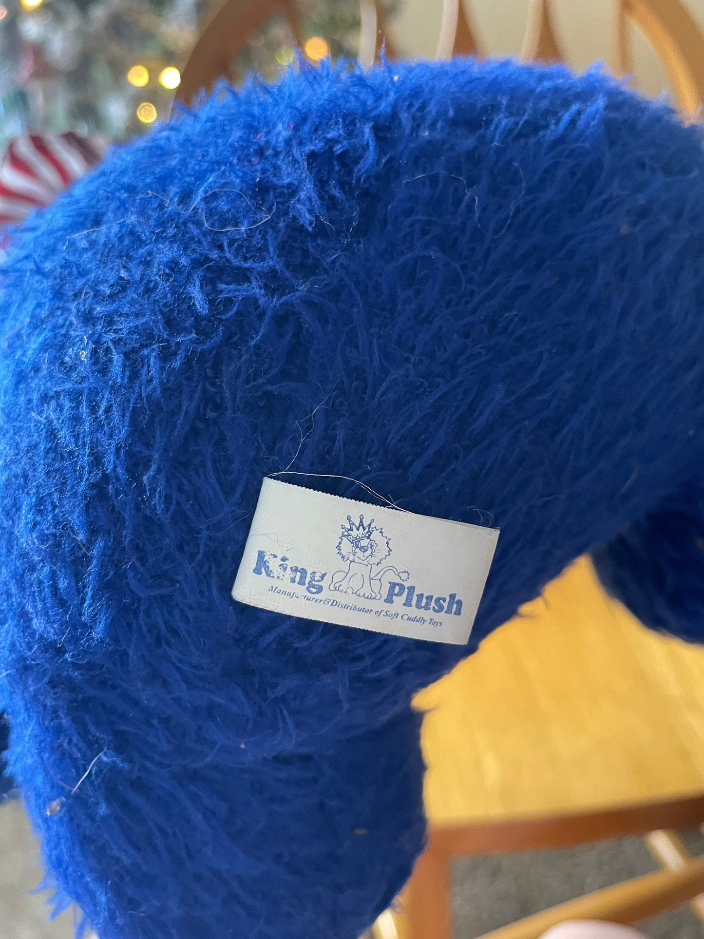 King Plush Blue Patriotic USA Dog Stuffed Animal