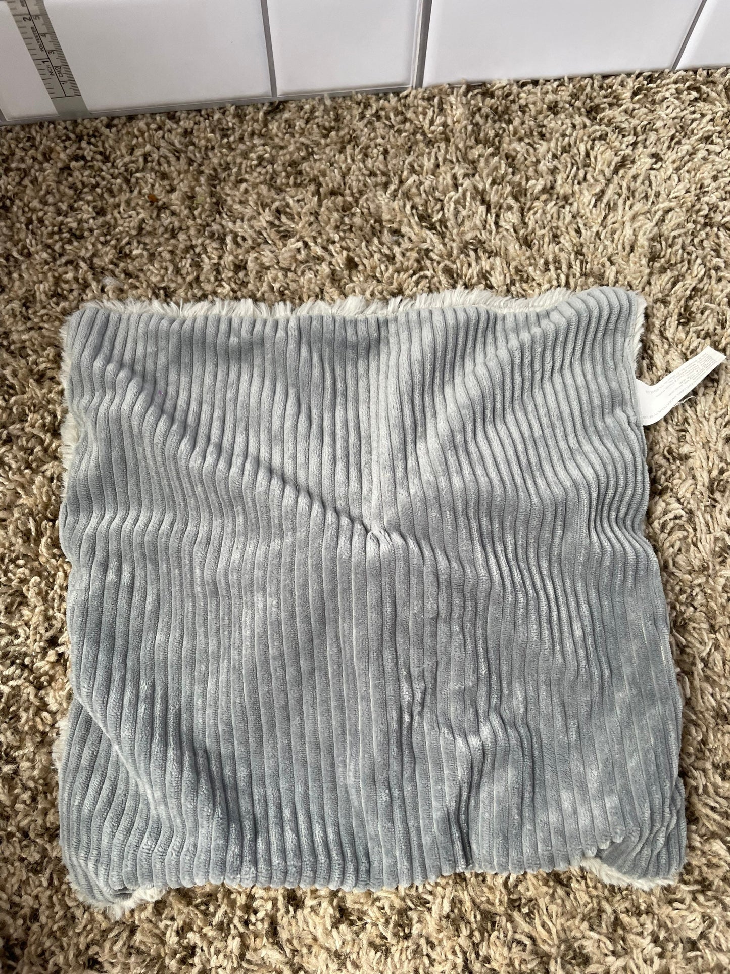 Grey fuzzy baby elephant lovey security blanket plush