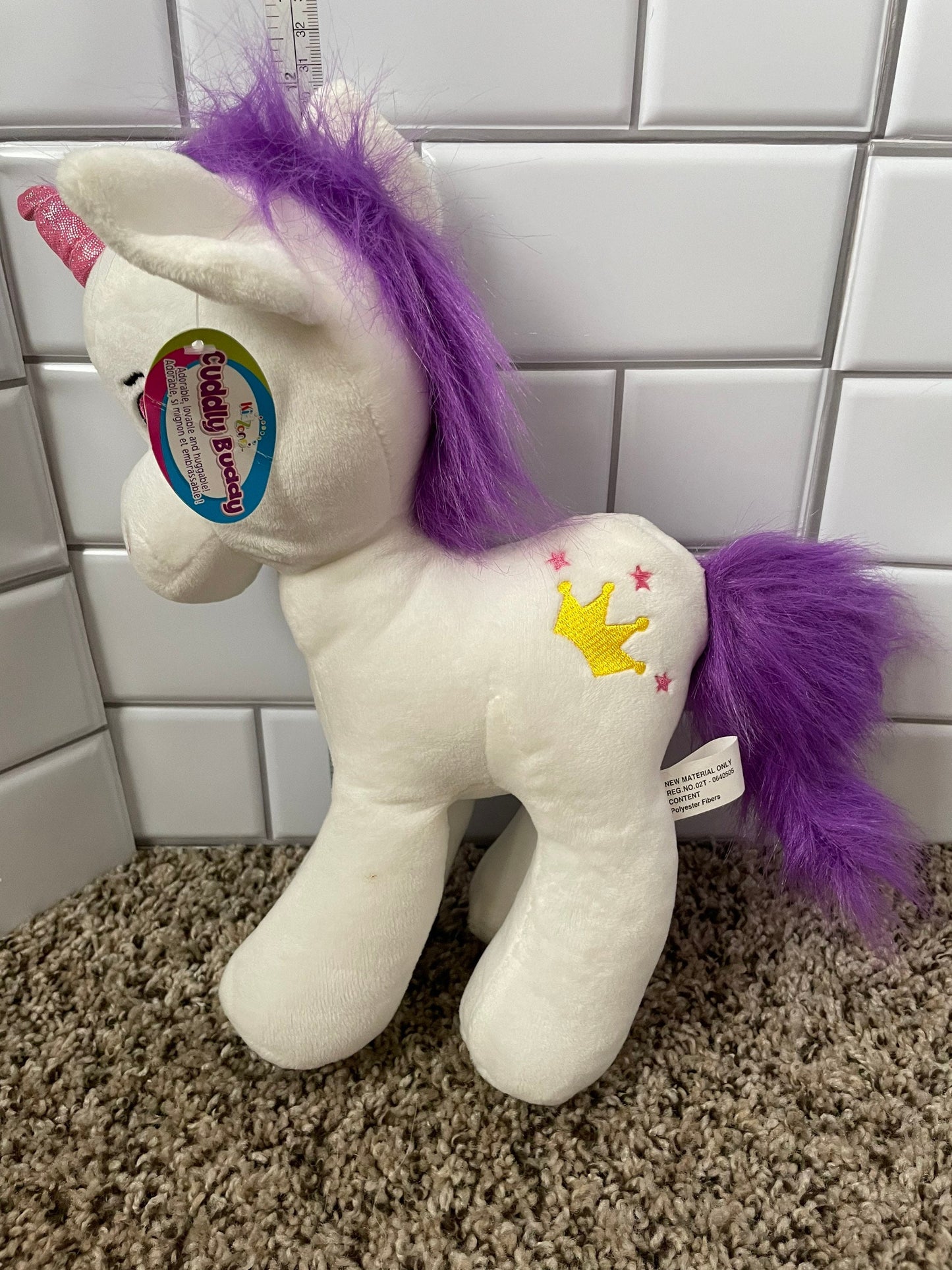 Cuddly Buddy White, Purple And Pink Unicorn Plush NWT