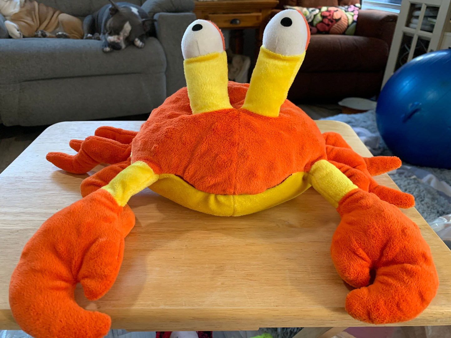 Kohls Cares Orange and Yellow Minky Crab Plush. EUC.