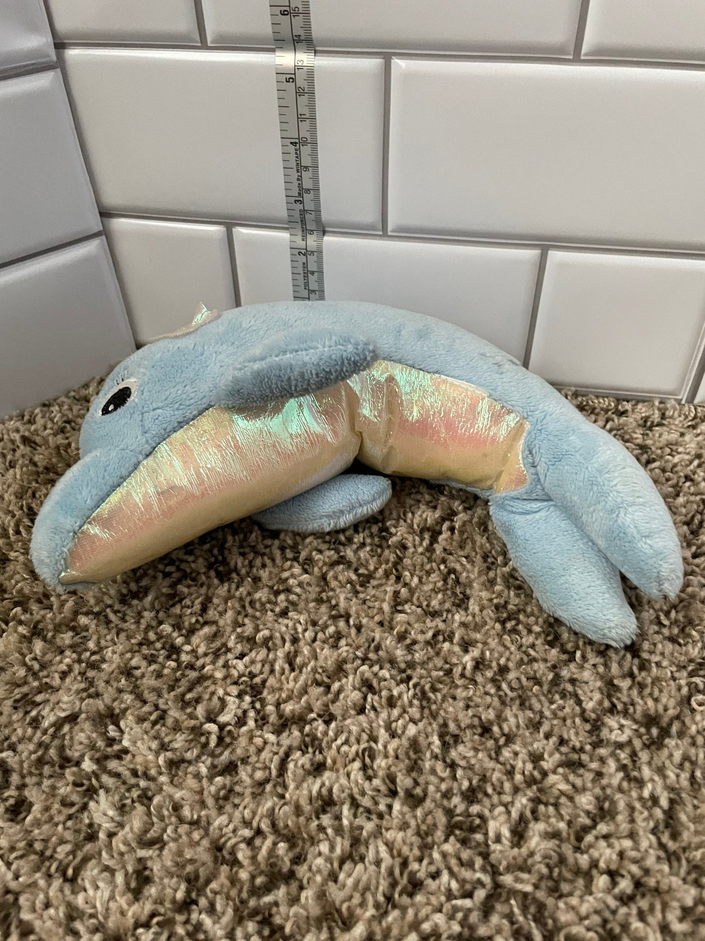 Justice Blue And Iridescent White Dolphin Plush With Flower