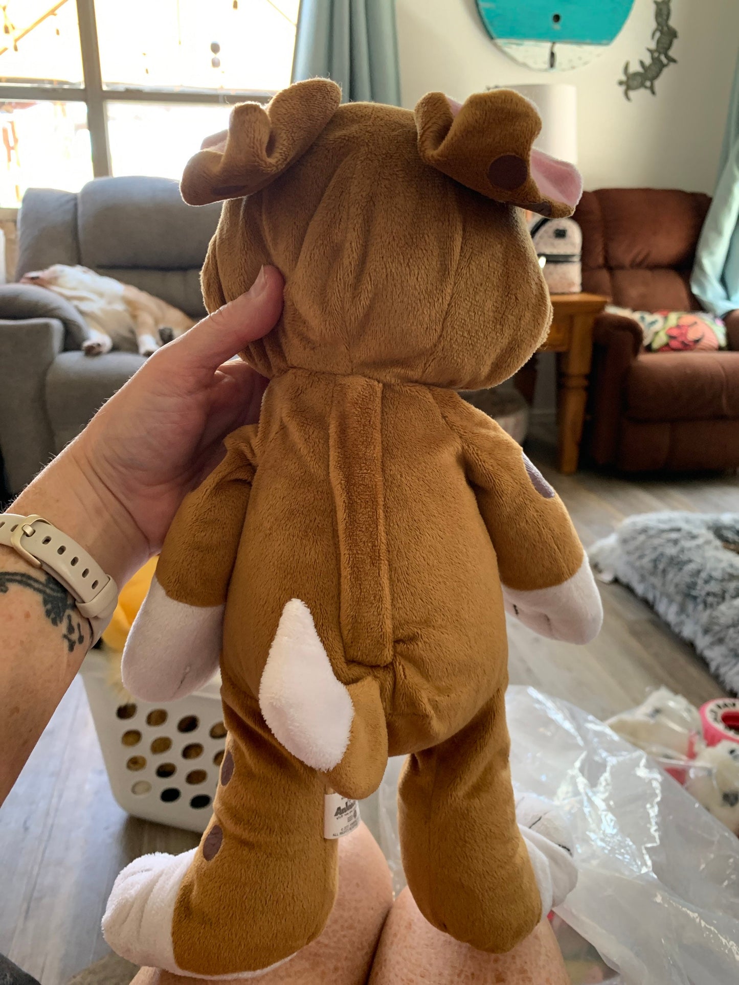 Animaland Brown Floppy Puppy Dog Plush. Stuffed Animal Plush Toy Vintage For Kids