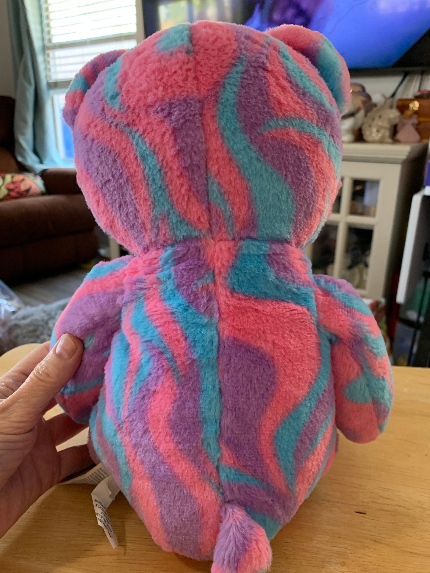 Build A bear Pink, Blue and Purple Sweet Swirl Ice Cream Teddy Bear Plush