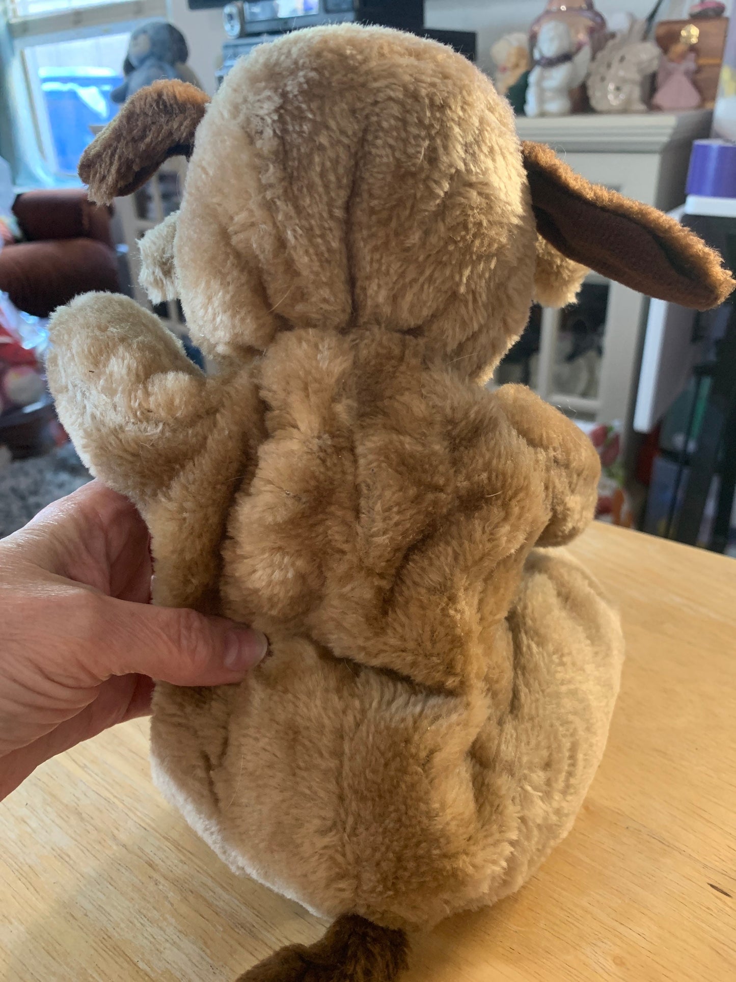 Vintage Dog Puppy 1986 Raffoler Brown Stuffed Animal plush Droopy Eyes Dog. Fully restored!!