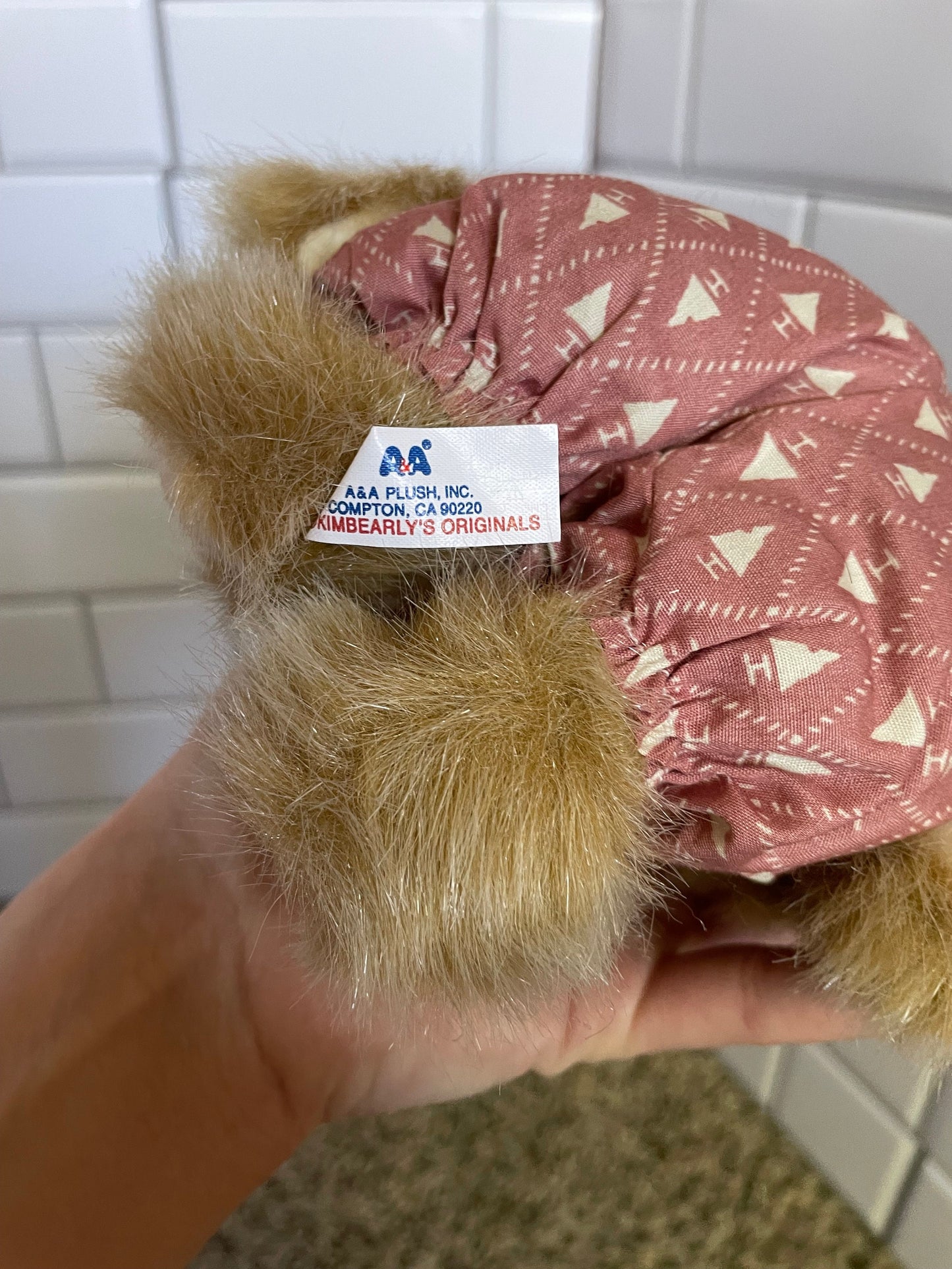 Kimbearly’s Originals Plush Brown Ally Teddy Bear Plush Hard Face NWT