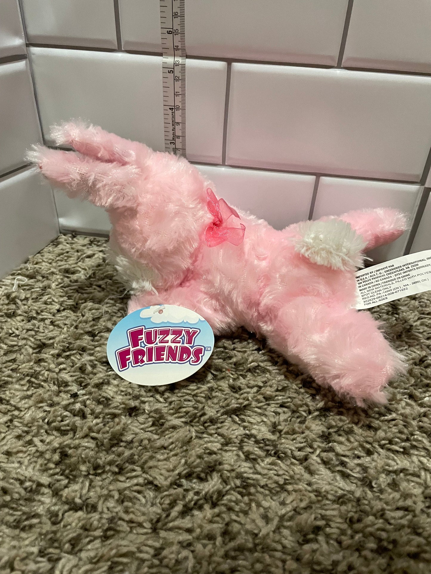Fuzzy friends pink bunny Plush nwt