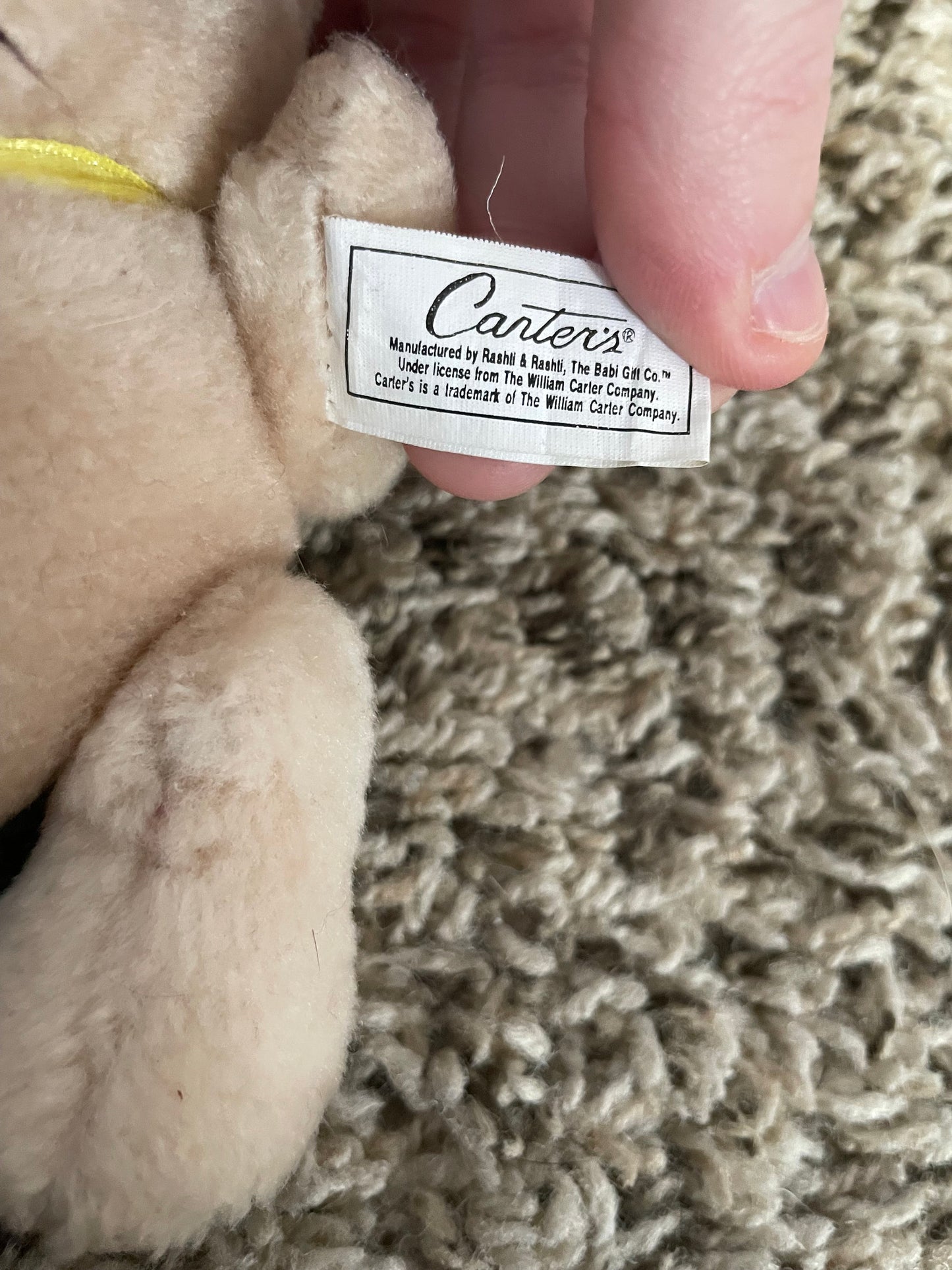 Carter’s Jointed vintage small teddy bear plush rare and htf