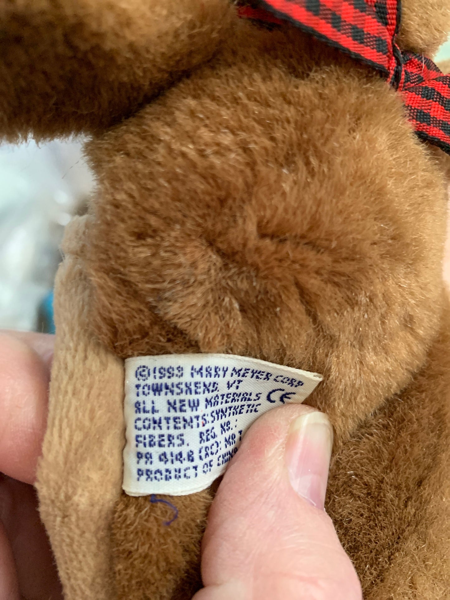 Mary Meyer Brown Tippy Toes Finger Puppet Plush. 1993 Small Puppet