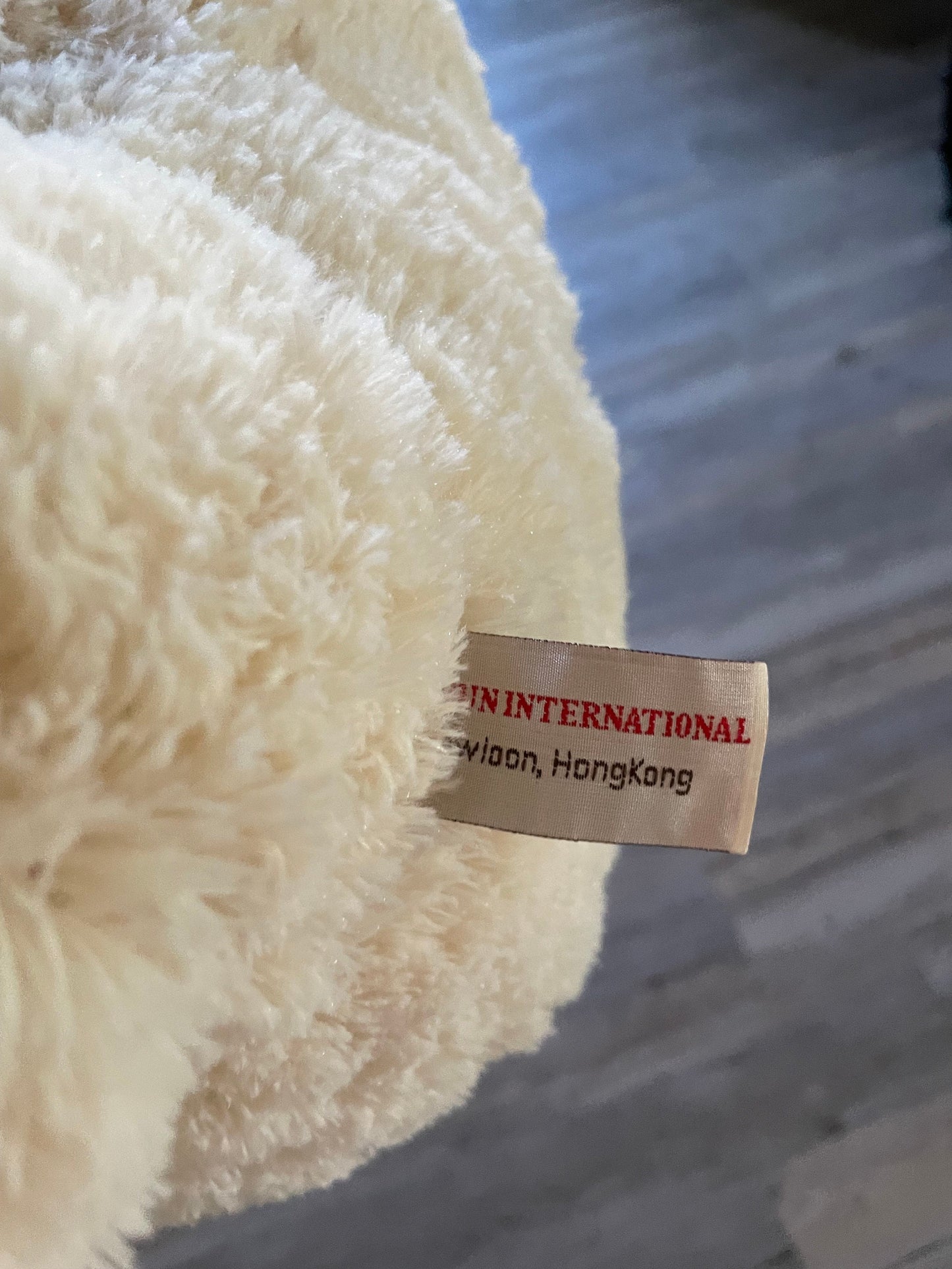 Hugfun cream/beige teddy bear with open mouth. Approximately 25”