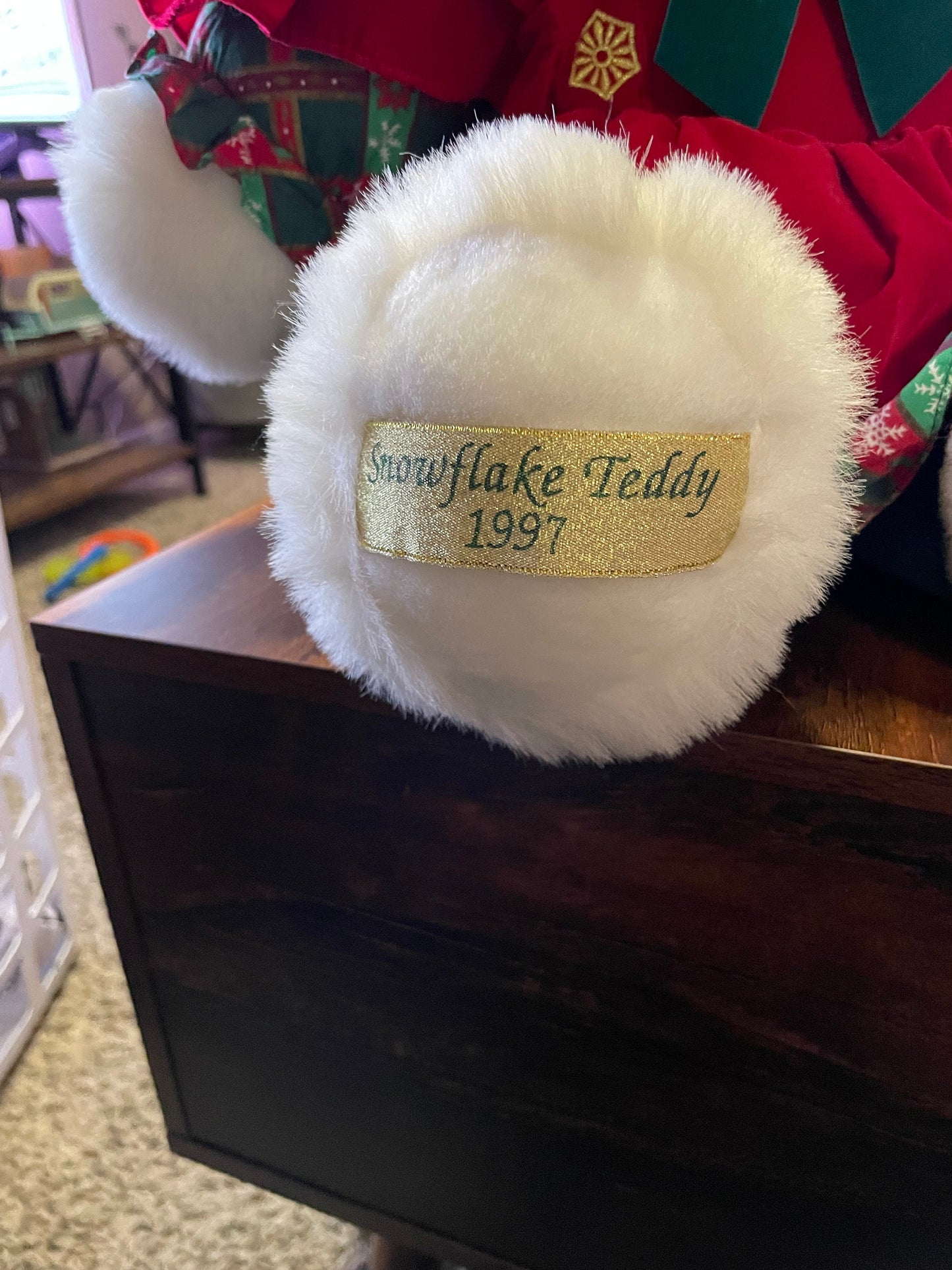 1997 Christmas Snowflake Teddy Bear Plush