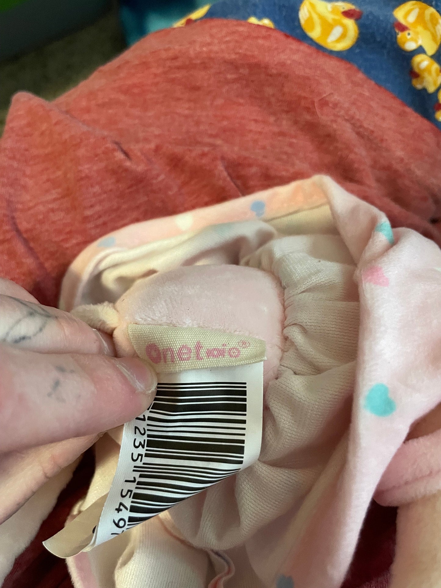Onetoo Pink Baby Doll Plush Brown Hair HTF