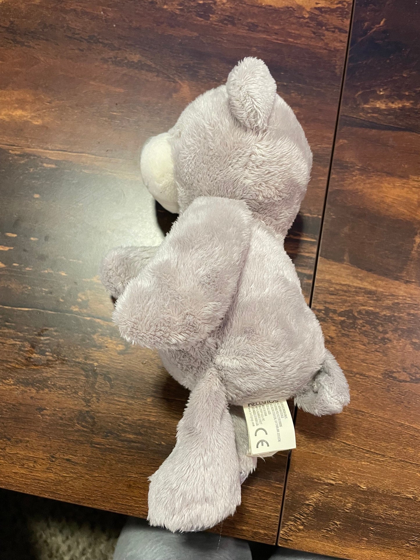 Kellytoy Gray Plush Bear Rattle, Satin Accents