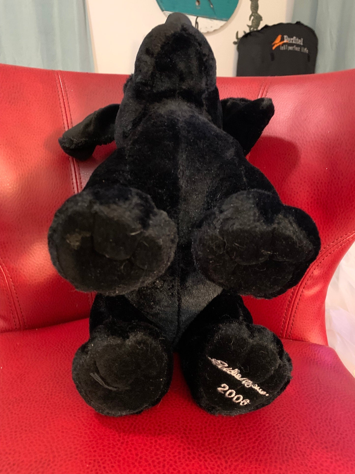 Vintage 2006 Eddie Bauer Black Lab Plush Puppy, 15"