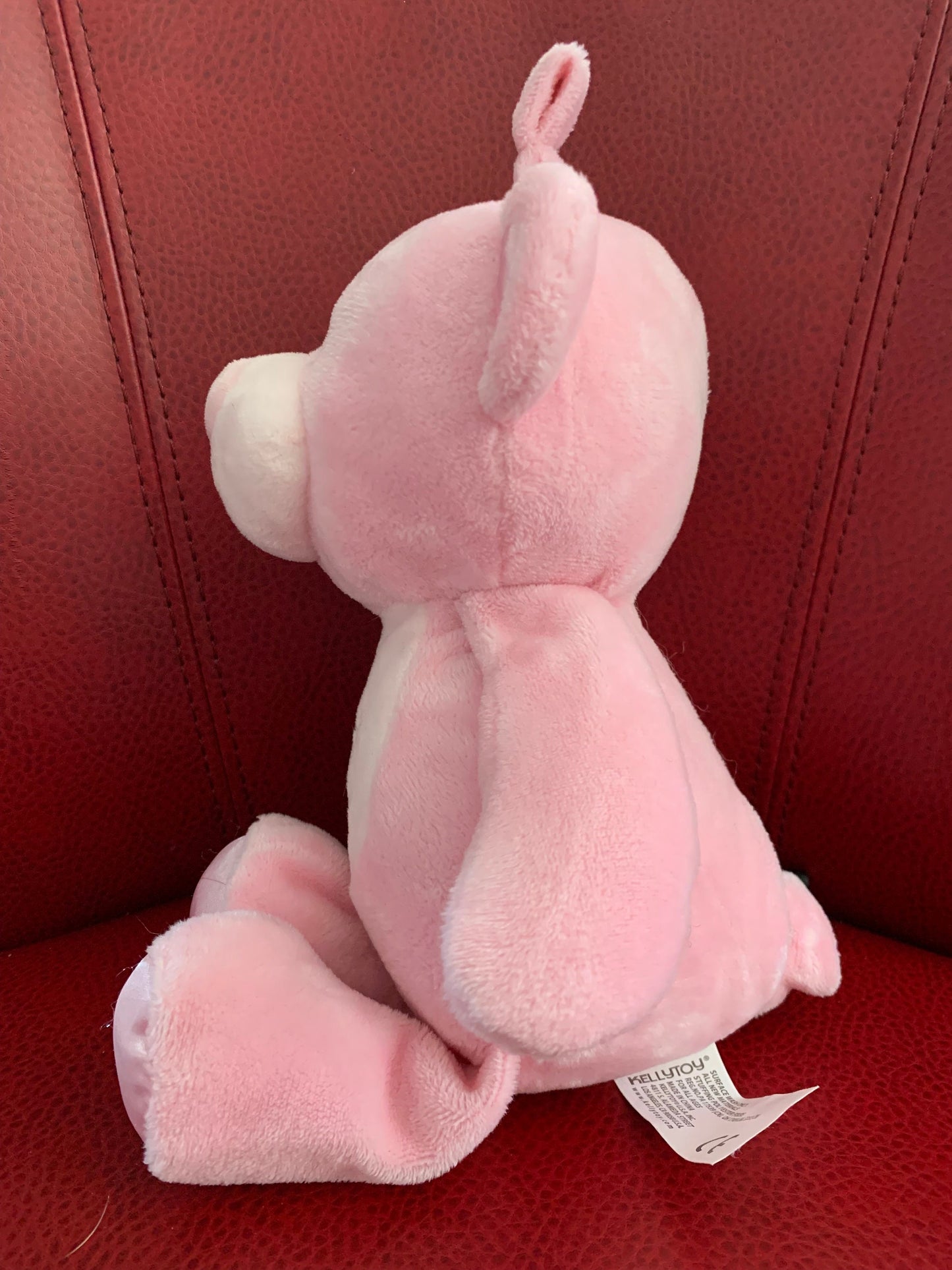 Kelly Toy Pink Plush Bear Rattle, Baby's First Toy (10 Inch)