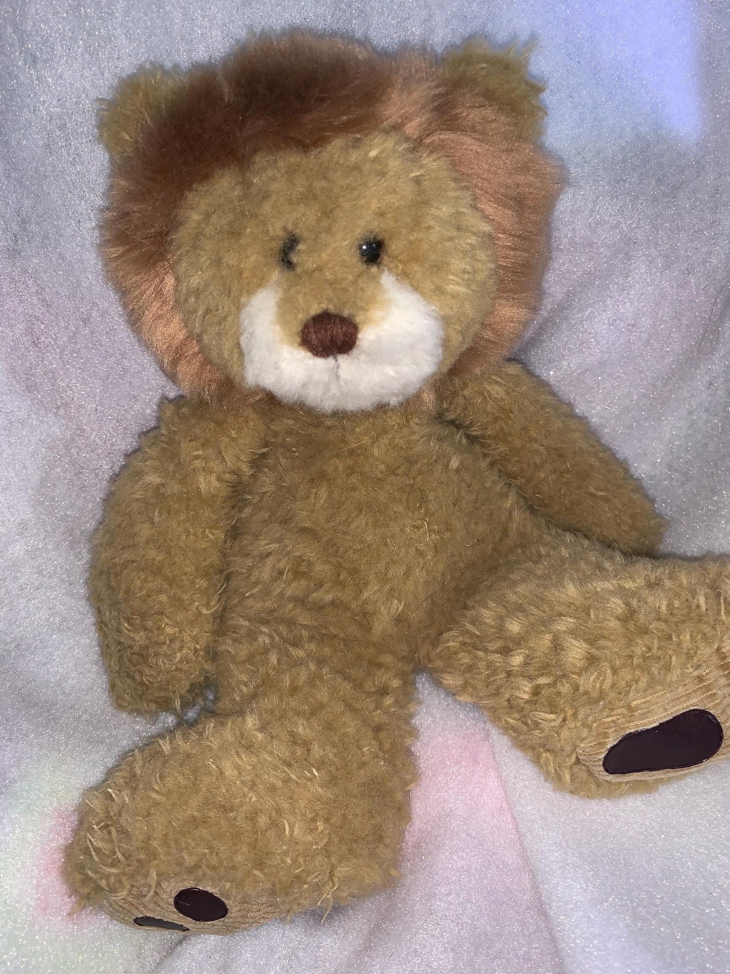 First & Main Brown Lion Plush with Corduroy Feet