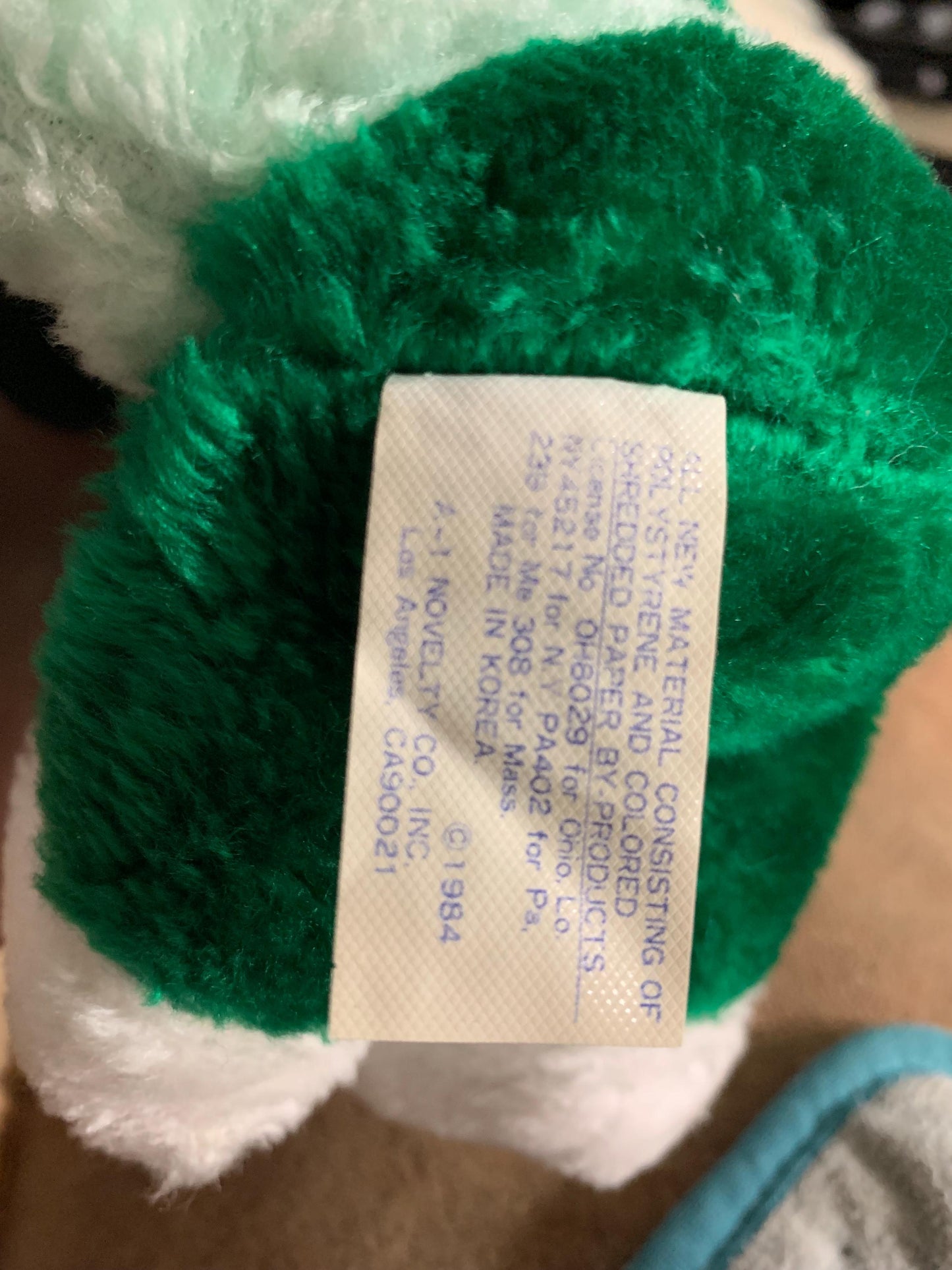Green Koala/Elf Small Stuffed Animal. A-1 Novelty Co Inc 1984