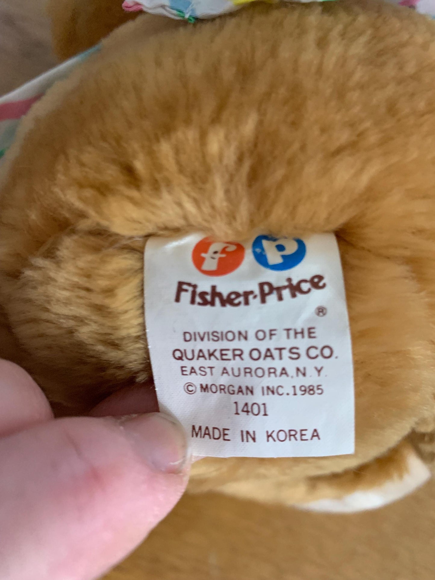 Vintage 1985 Fisher Price Betsy Sleepytime Teddy Bear, Quaker Oats Plush