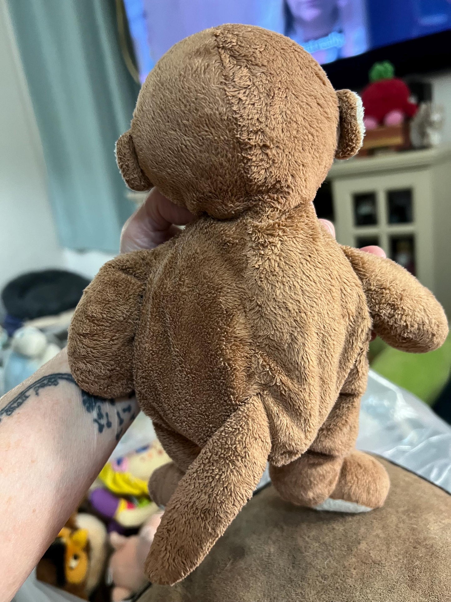 TY Brown Dangles the Monkey Pluffies Stuffed Animal Plush Toy. tag cut off