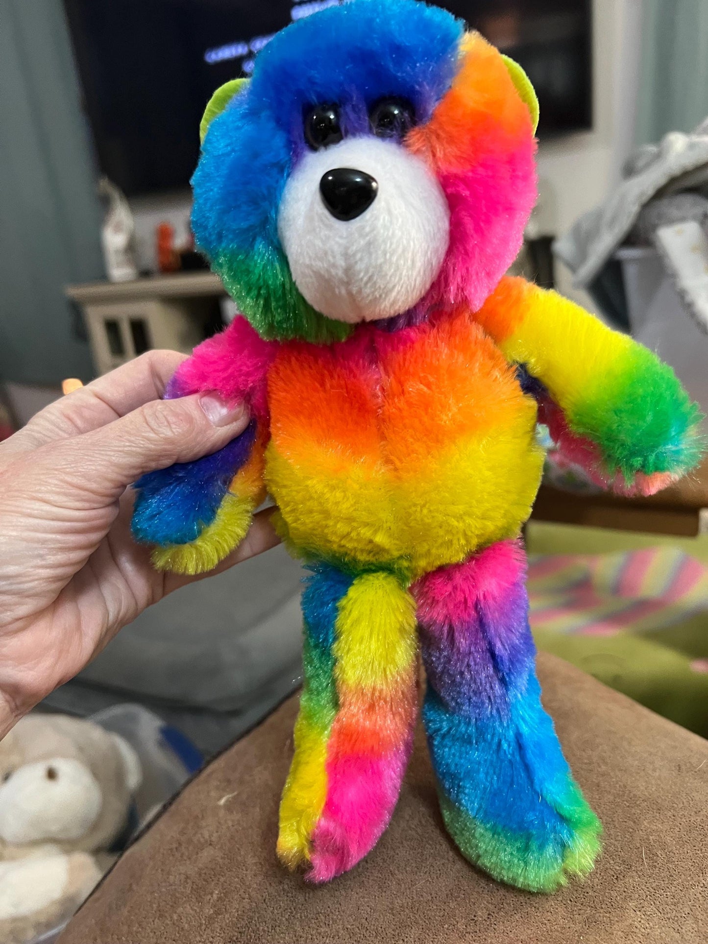 Ideal Toys Small Rainbow Teddy Bear Plush