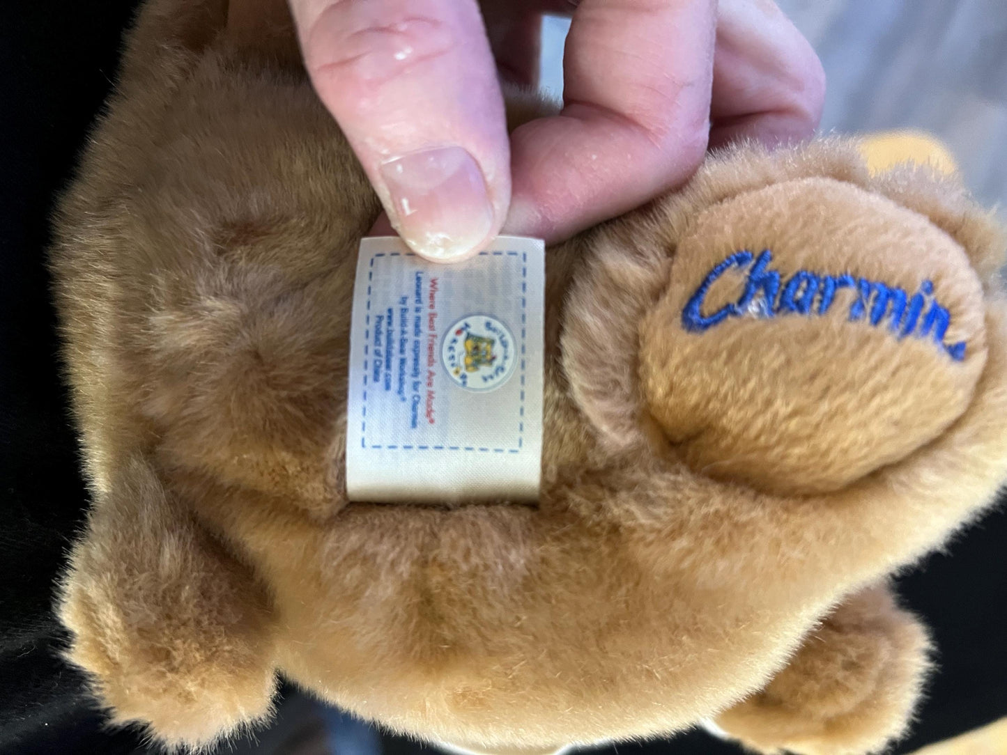Build A Bear Brown Charmin Teddy Bear Plush Wearing White Cha Cha Cha T-Shirt