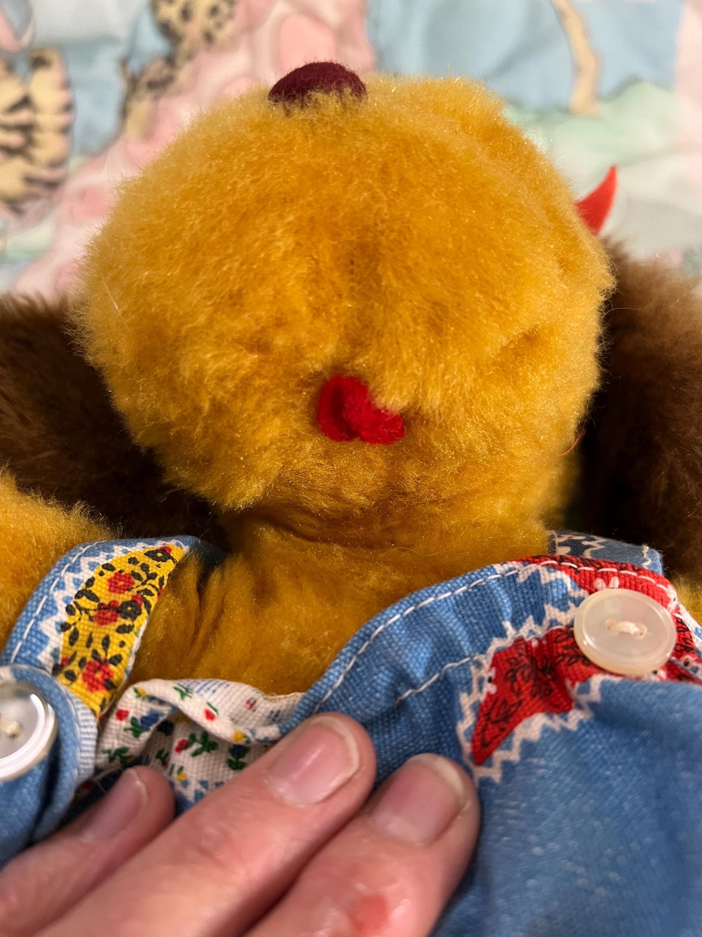 Vintage Princess Soft Toys Floppy Dog Plush 1970s Honey Puppy with Dress. Rare. HTF!
