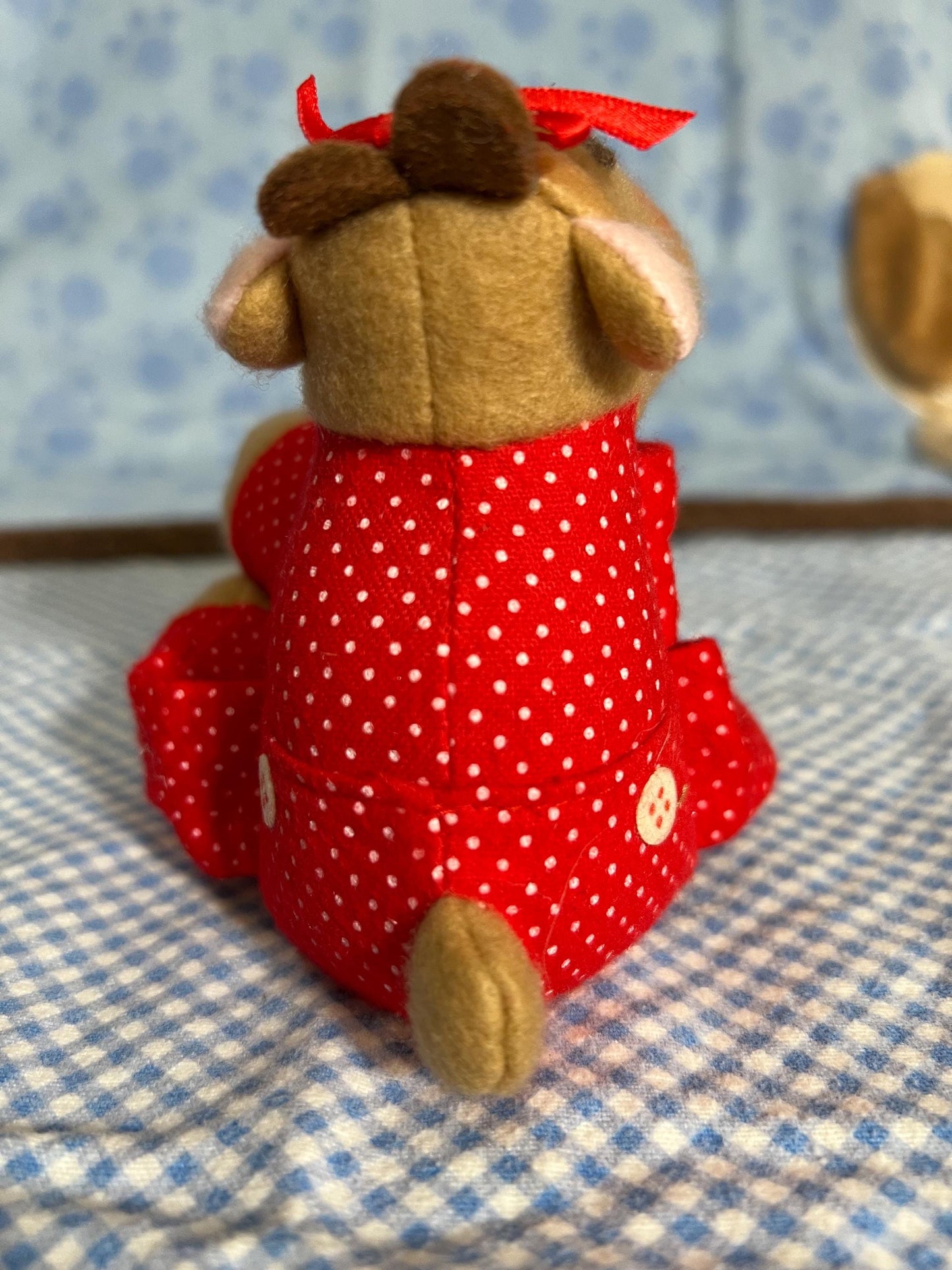 Hallmark Ramona Reindeer Plush Red & White Polka Dot Jammies