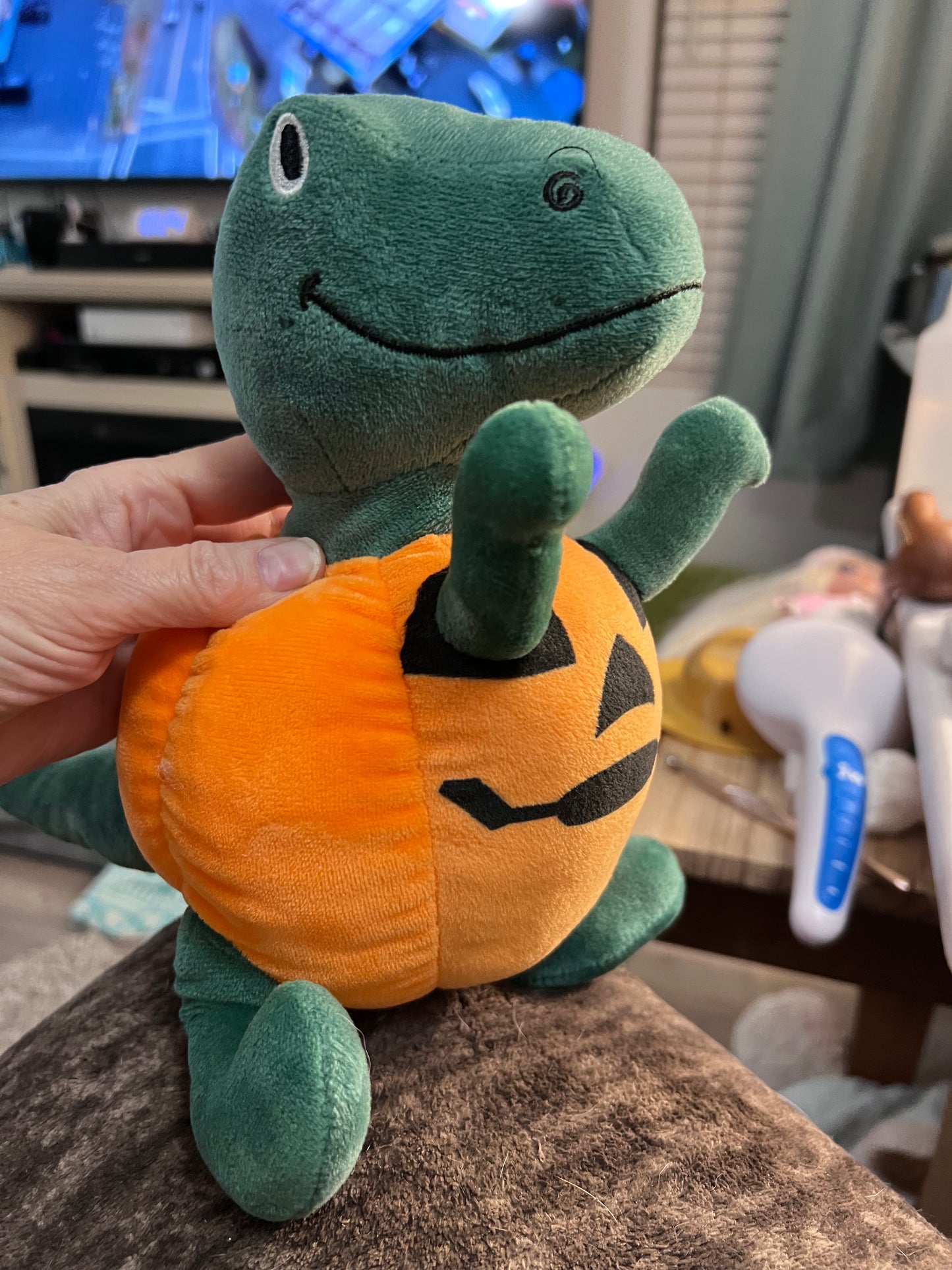 Fringe Halloween Dinosaur Pumpkin Dog Toy